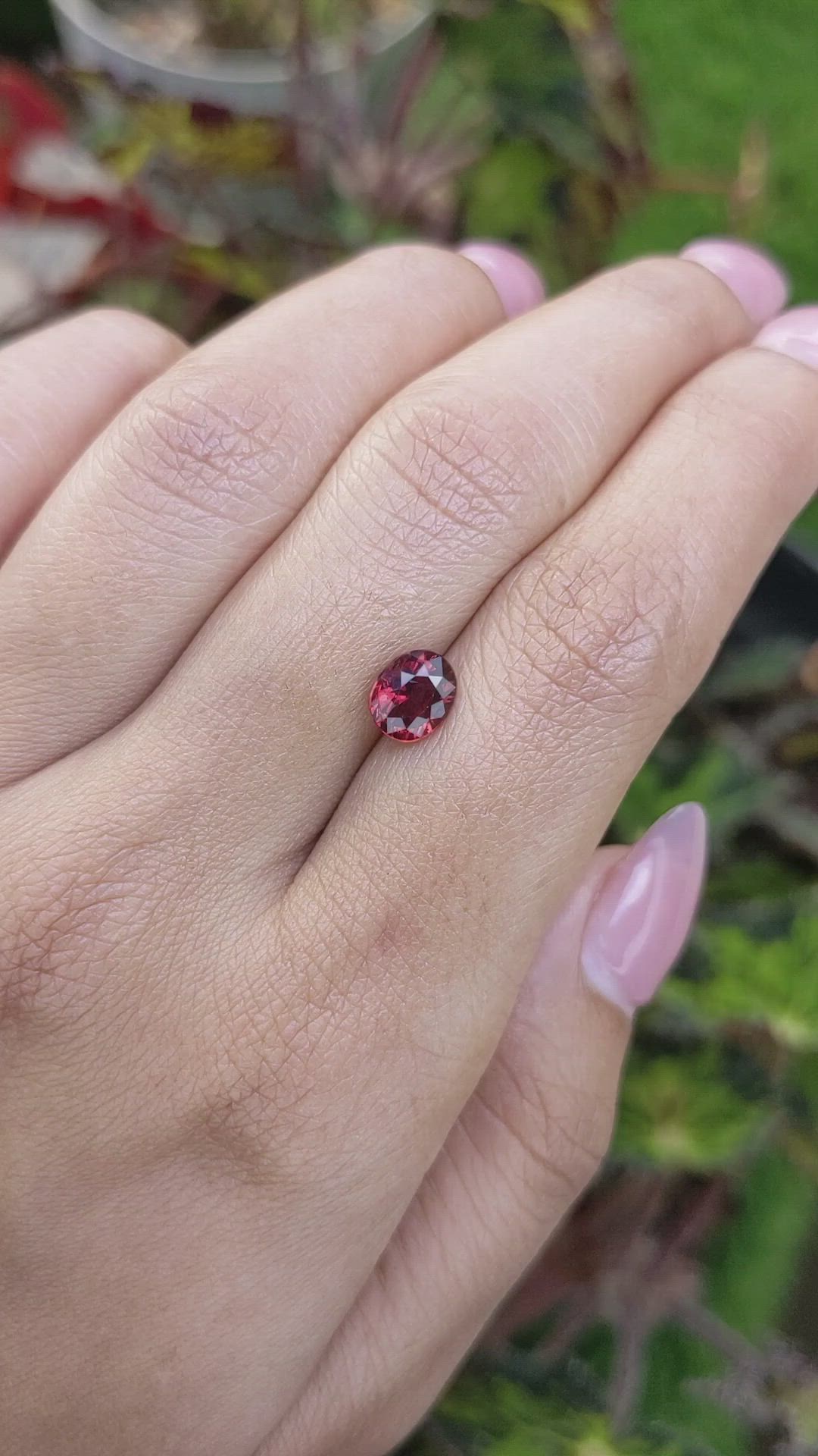 1.59 Ct. Red Almandine Garnet from Mozambique Size Video