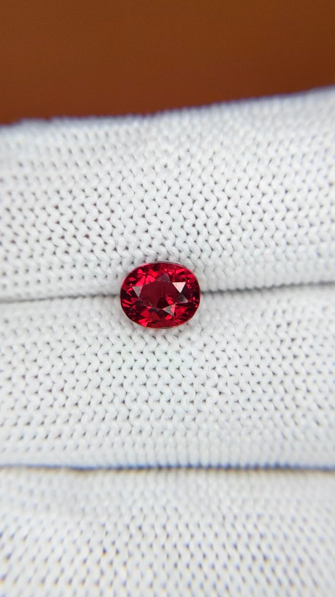 1.59 Ct. Red Almandine Garnet from Mozambique Size Video
