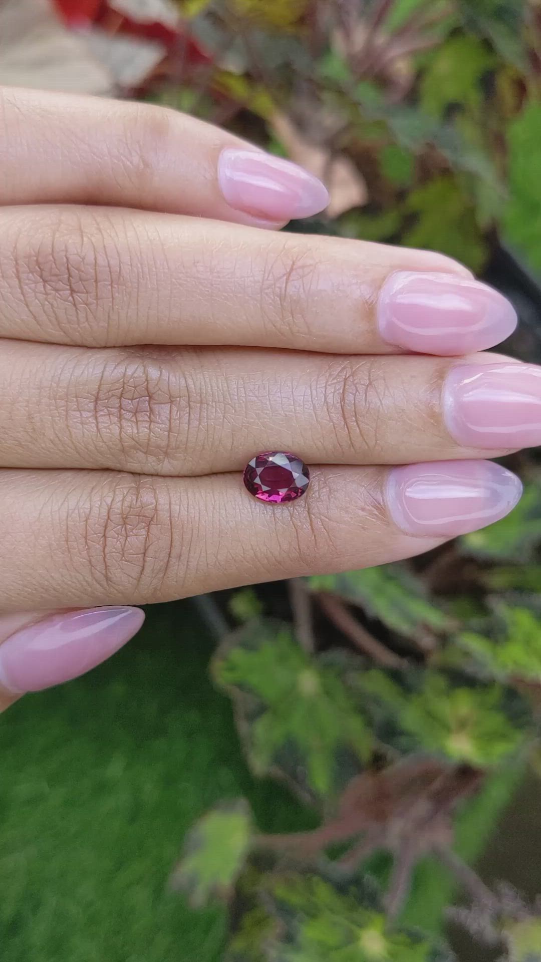 1.51 Ct. Pinkish Purple Rhodolite Garnet from Mozambique Size Video