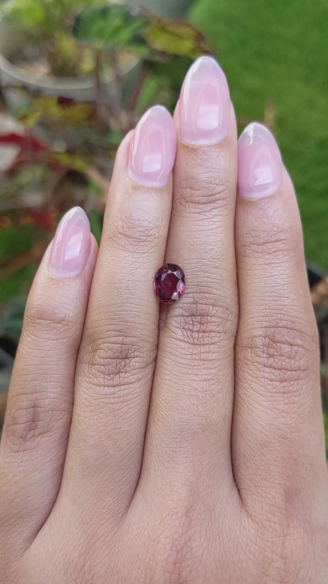 1.51 Ct. Pinkish Purple Rhodolite Garnet from Mozambique Size Video