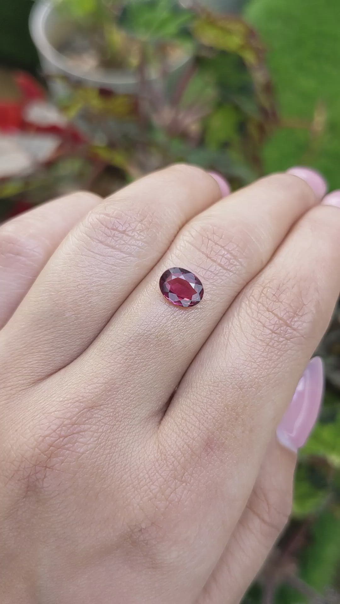 1.51 Ct. Pinkish Purple Rhodolite Garnet from Mozambique Size Video
