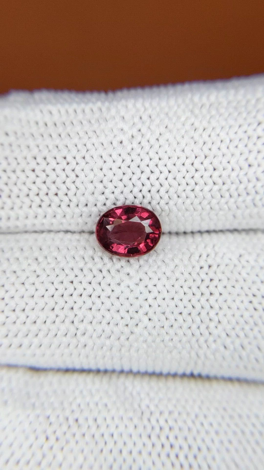 1.21 Ct. Purplish Red Rhodolite Garnet from Mozambique Size Video