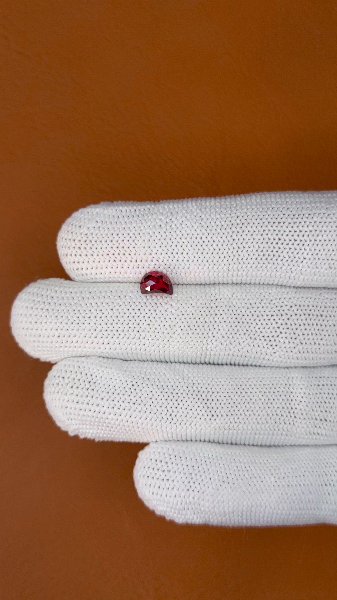0.94 Ct. Red Rhodolite Garnet from Mozambique Size Video