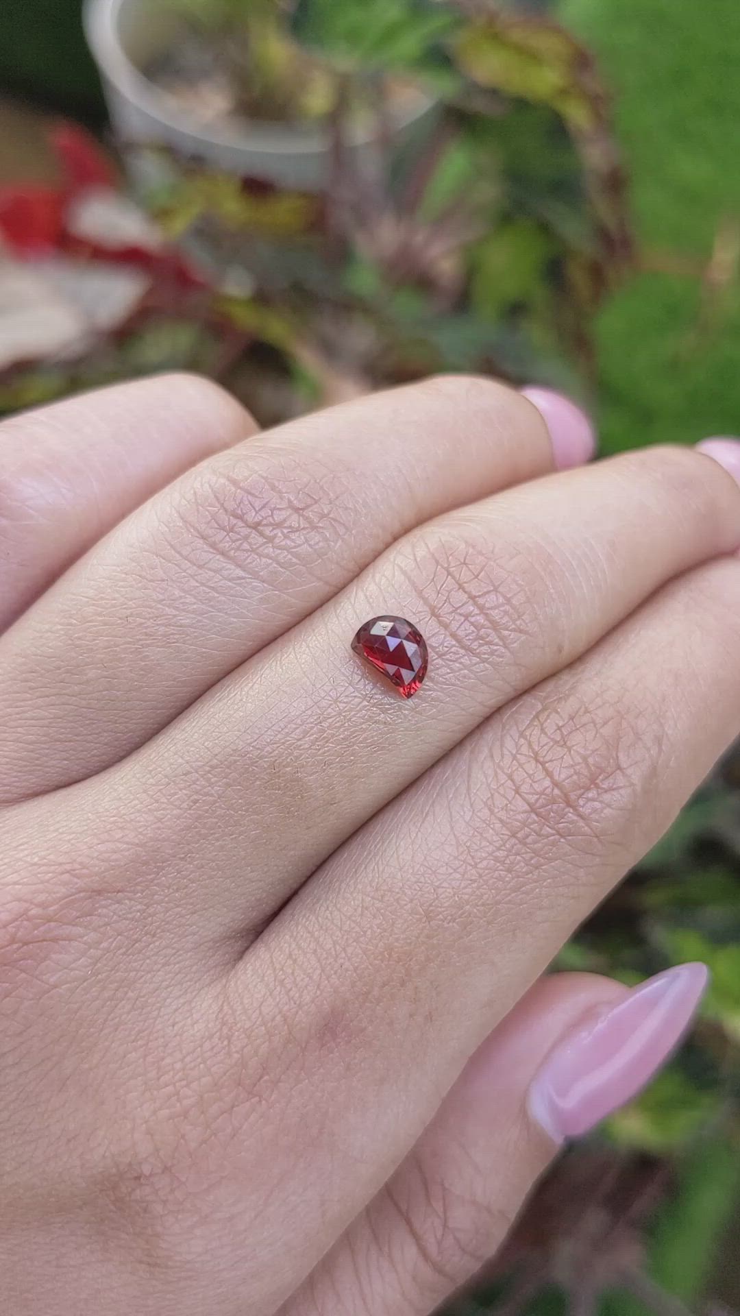 0.94 Ct. Red Rhodolite Garnet from Mozambique Size Video