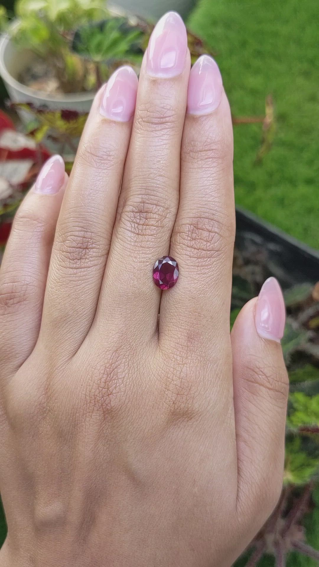 1.84 Ct. Pinkish Purple Rhodolite Garnet from Mozambique Size Video