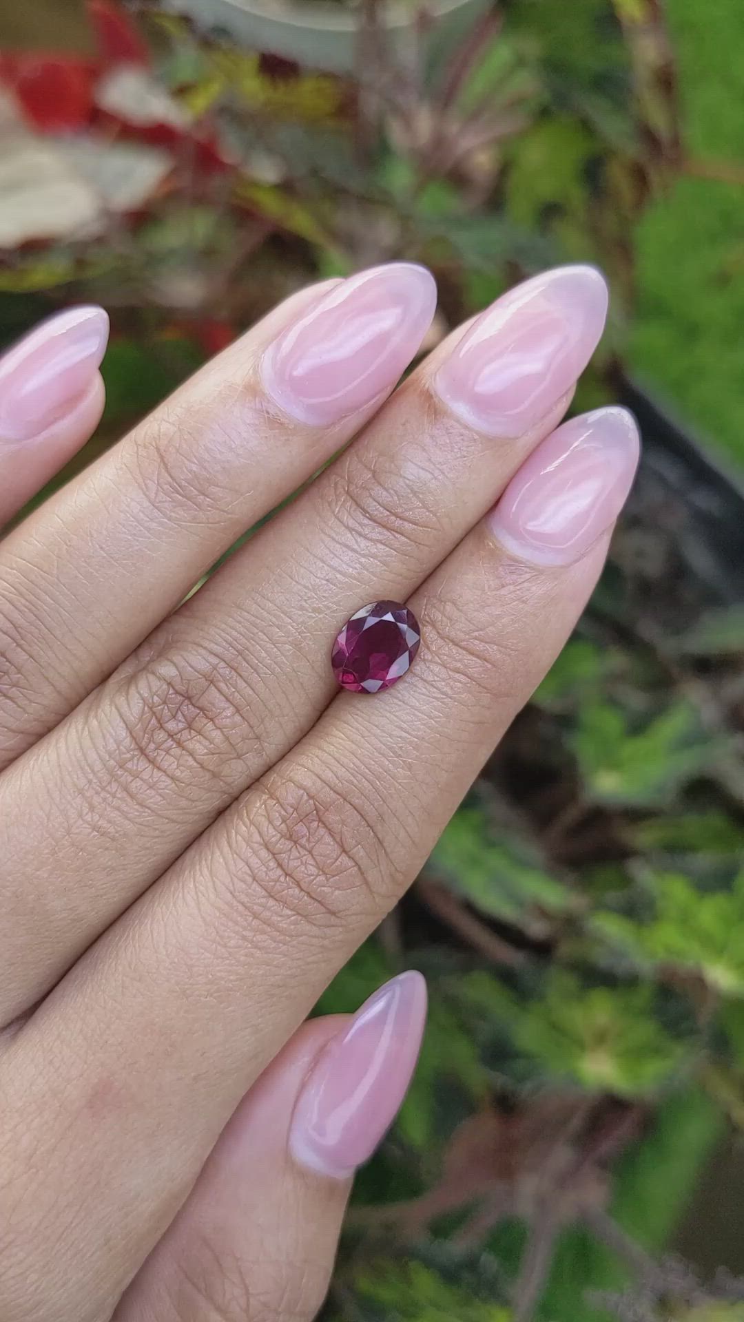 1.84 Ct. Pinkish Purple Rhodolite Garnet from Mozambique Size Video