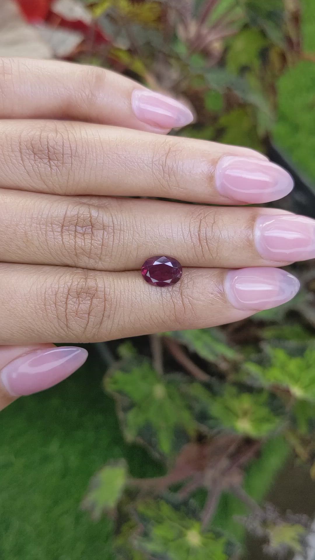 1.84 Ct. Pinkish Purple Rhodolite Garnet from Mozambique Size Video
