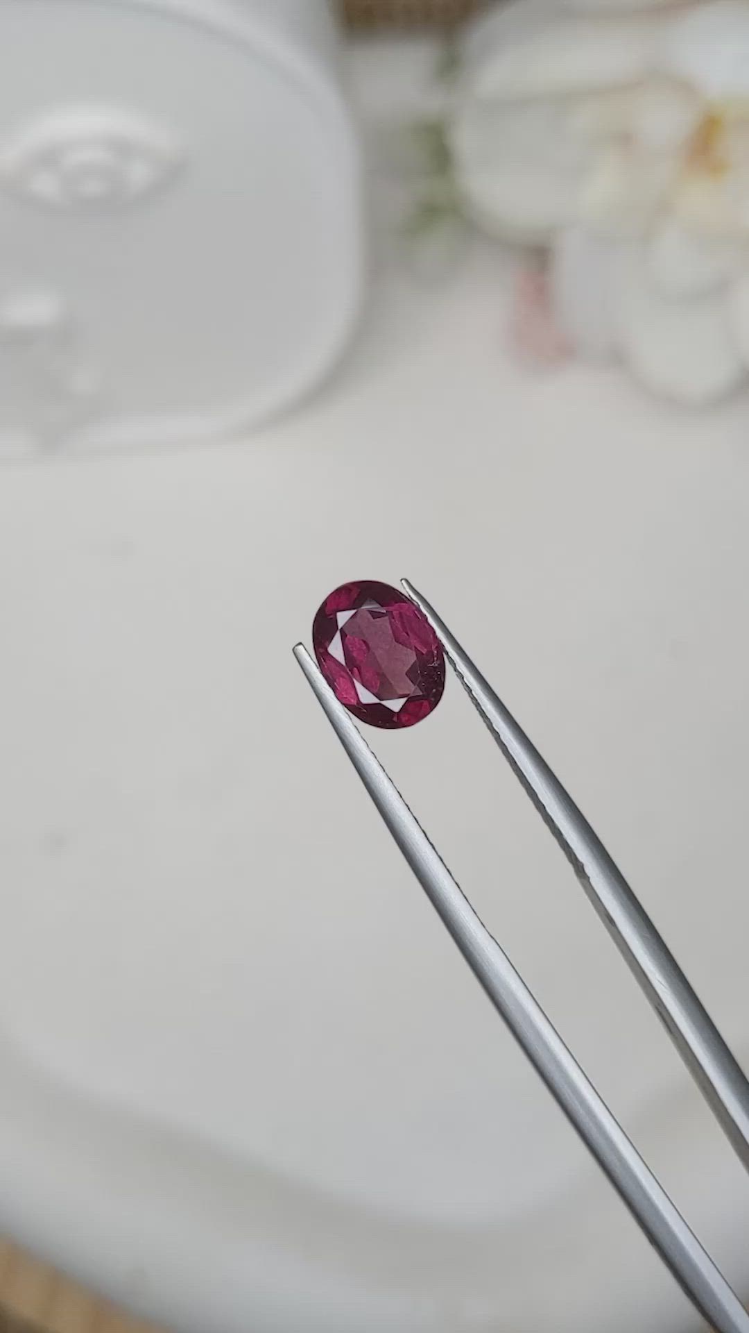 1.84 Ct. Pinkish Purple Rhodolite Garnet from Mozambique Size Video