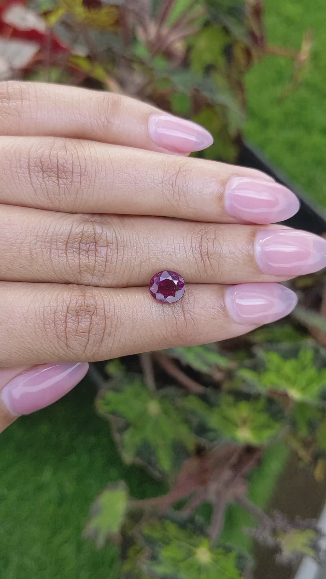 1.97 Ct. Pinkish Purple Rhodolite Garnet from Mozambique Size Video