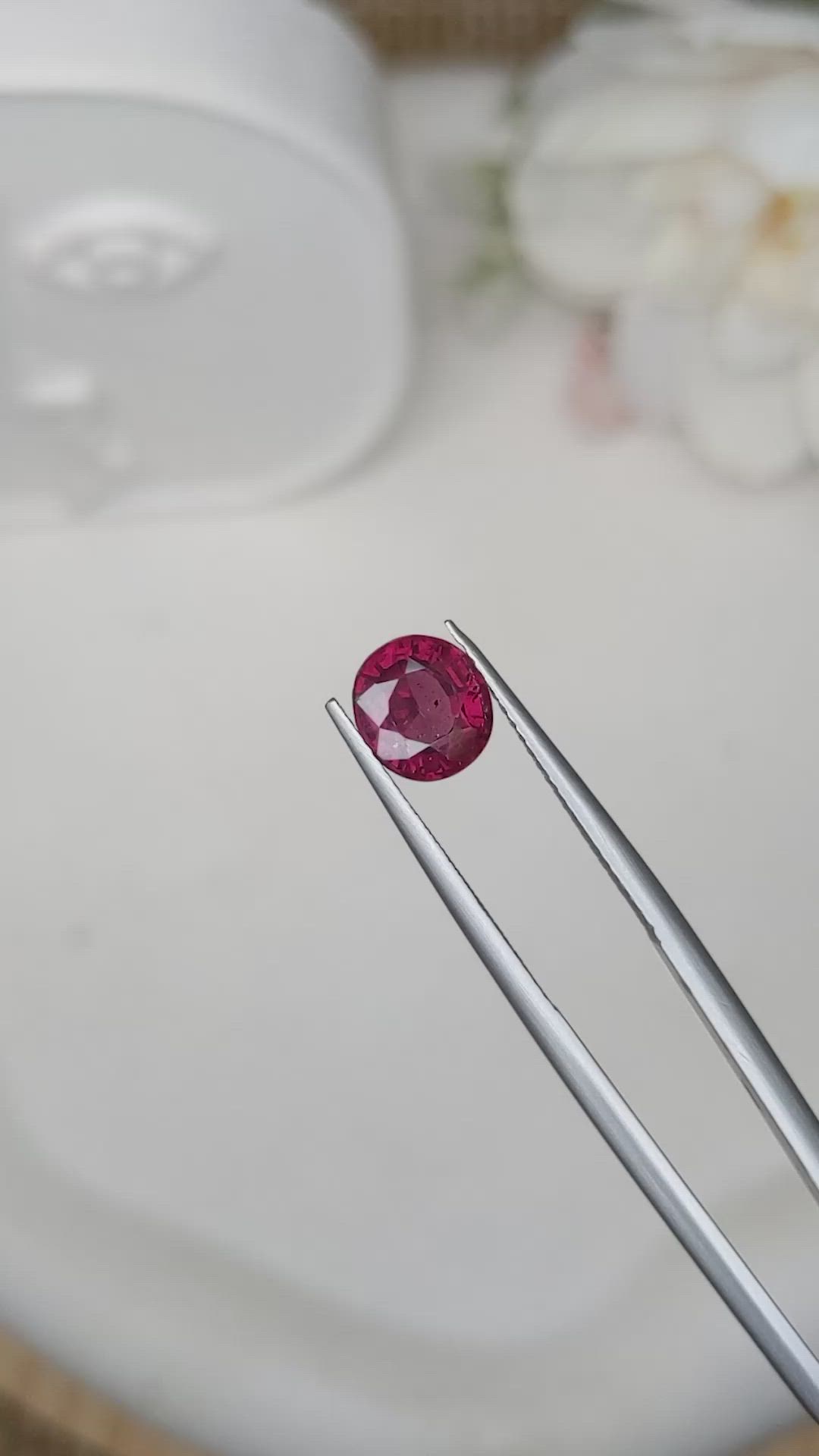 1.97 Ct. Pinkish Purple Rhodolite Garnet from Mozambique Size Video