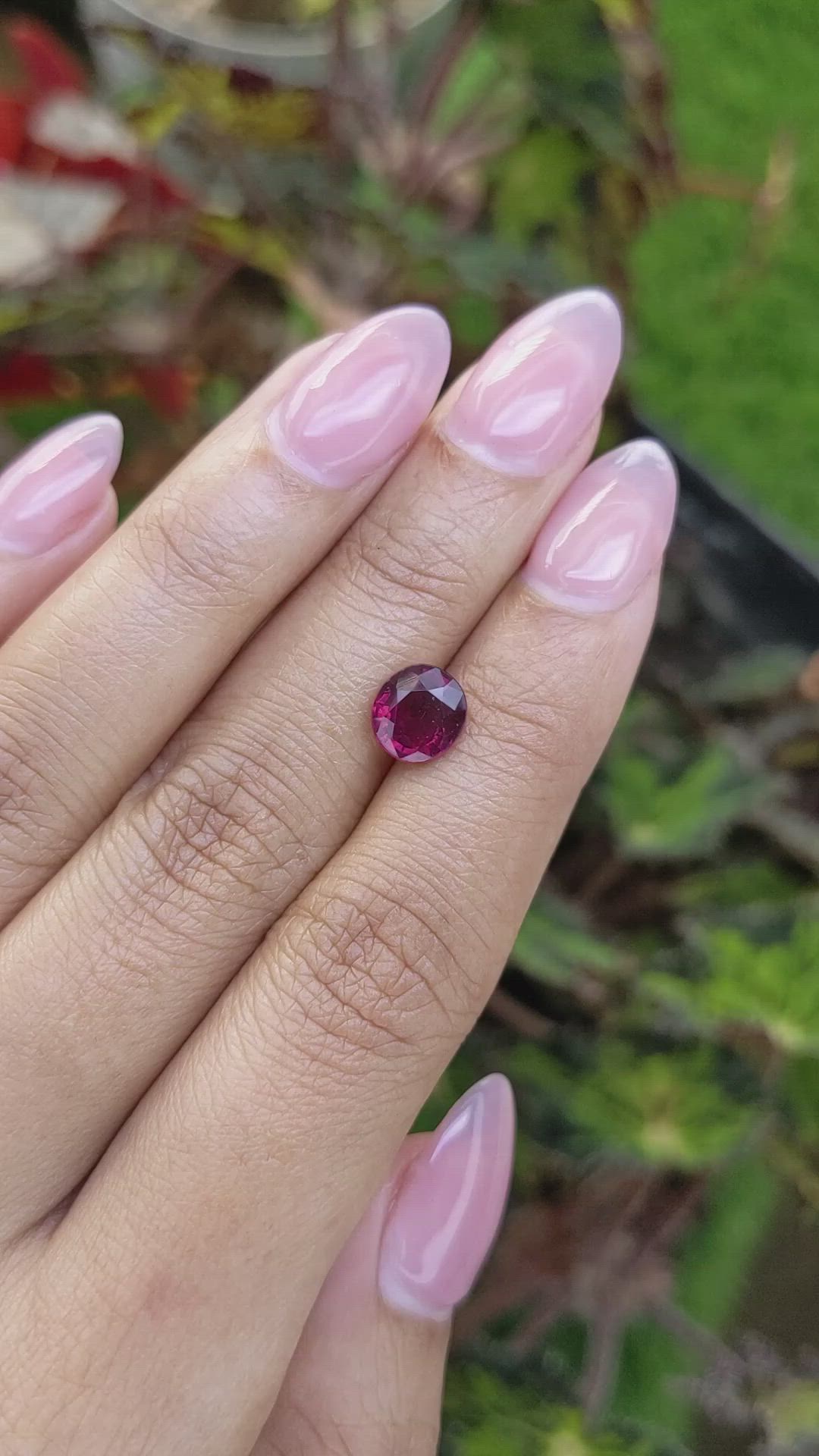 1.97 Ct. Pinkish Purple Rhodolite Garnet from Mozambique Size Video