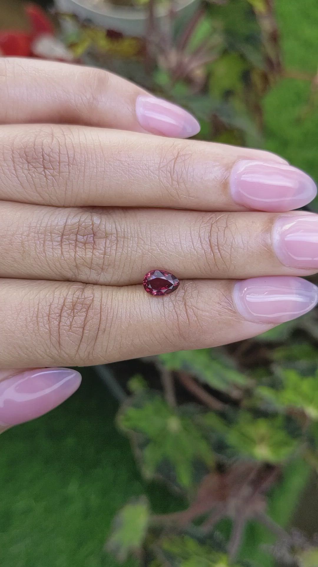 1.02 Ct. Red Rhodolite Garnet from Mozambique Size Video