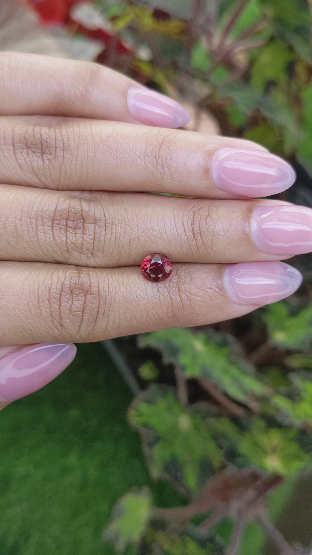 1.26 Ct. Red Rhodolite Garnet from Mozambique Size Video