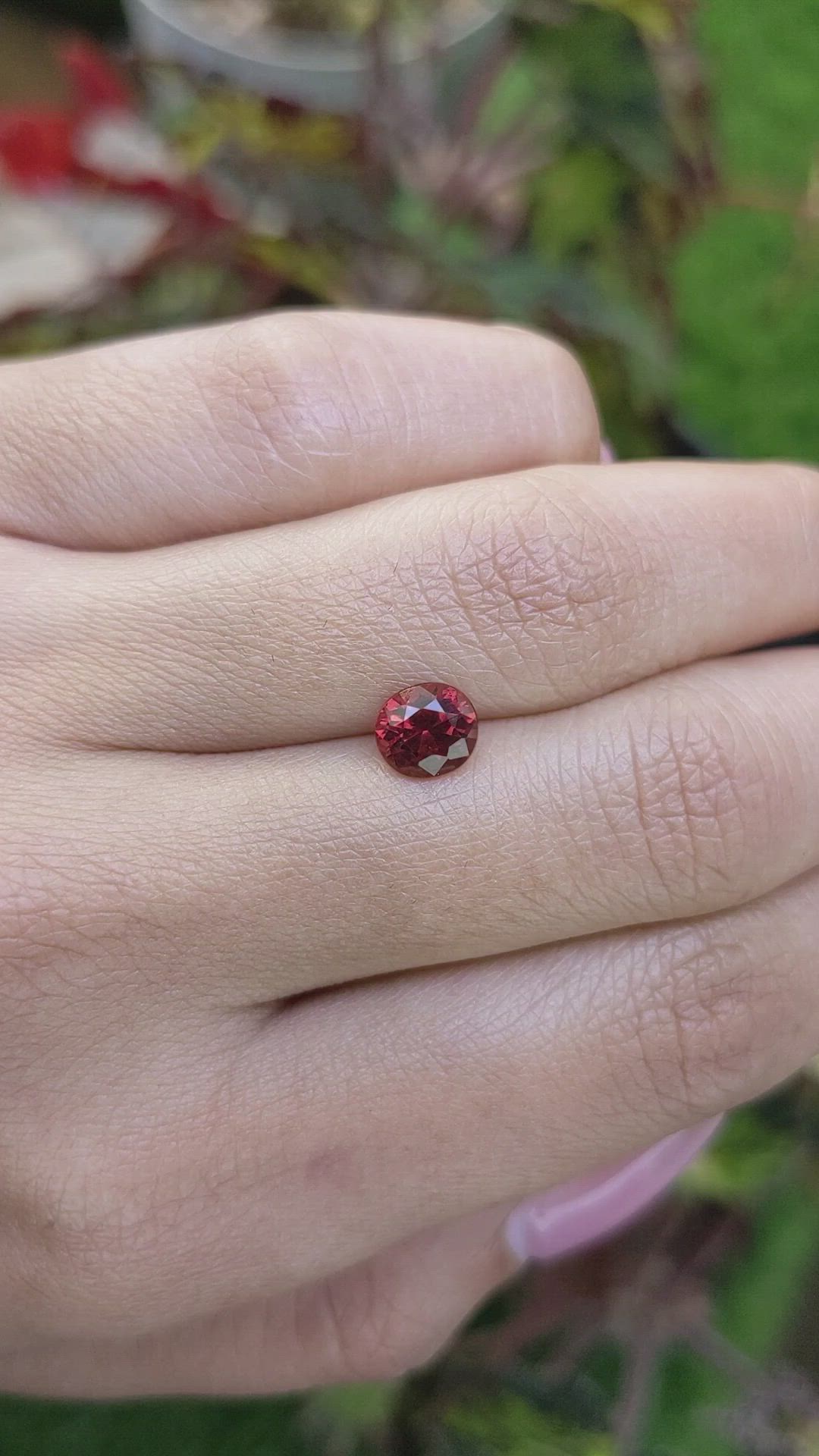 1.26 Ct. Red Rhodolite Garnet from Mozambique Size Video