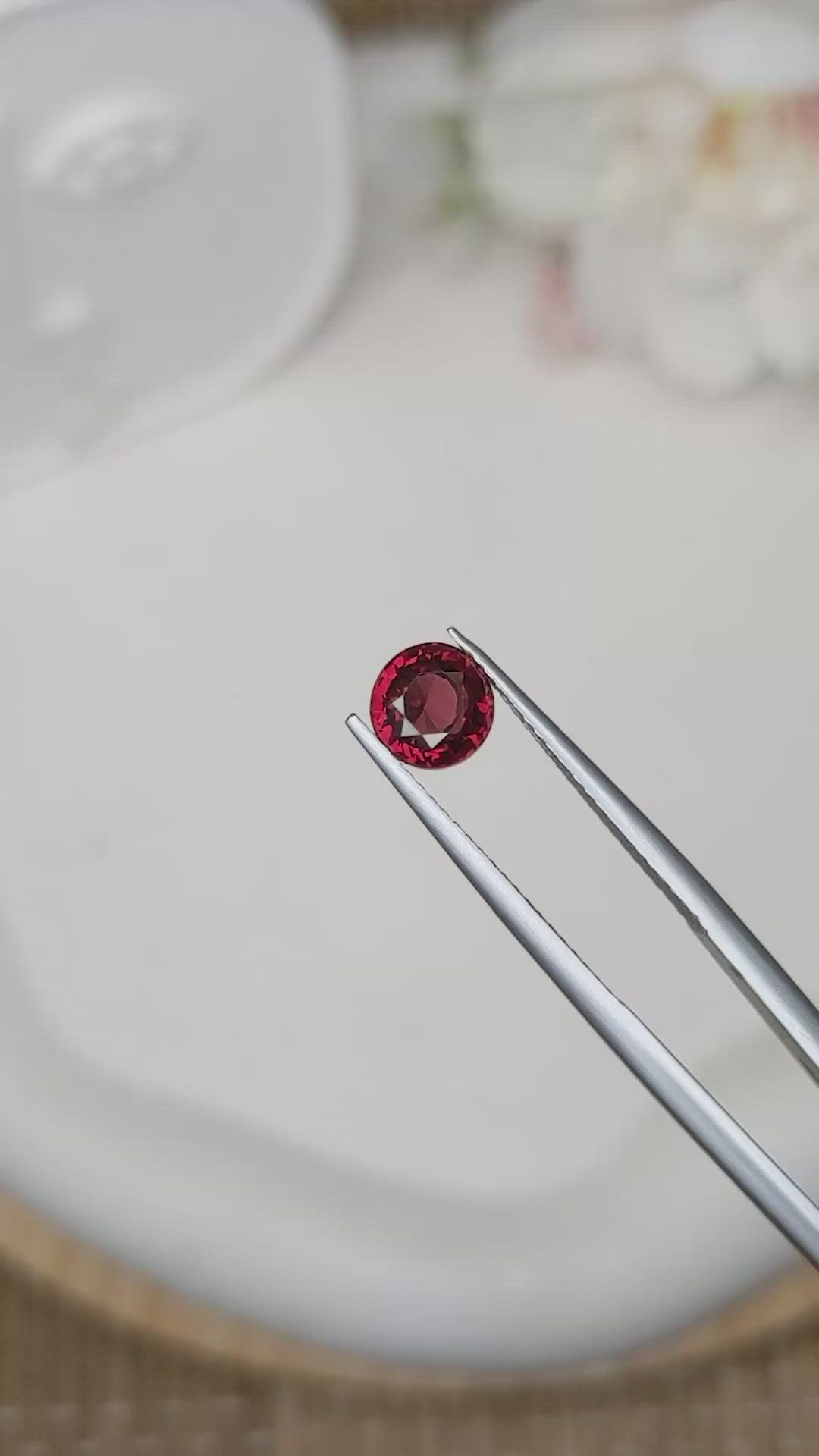 1.35 Ct. Red Rhodolite Garnet from Mozambique Size Video