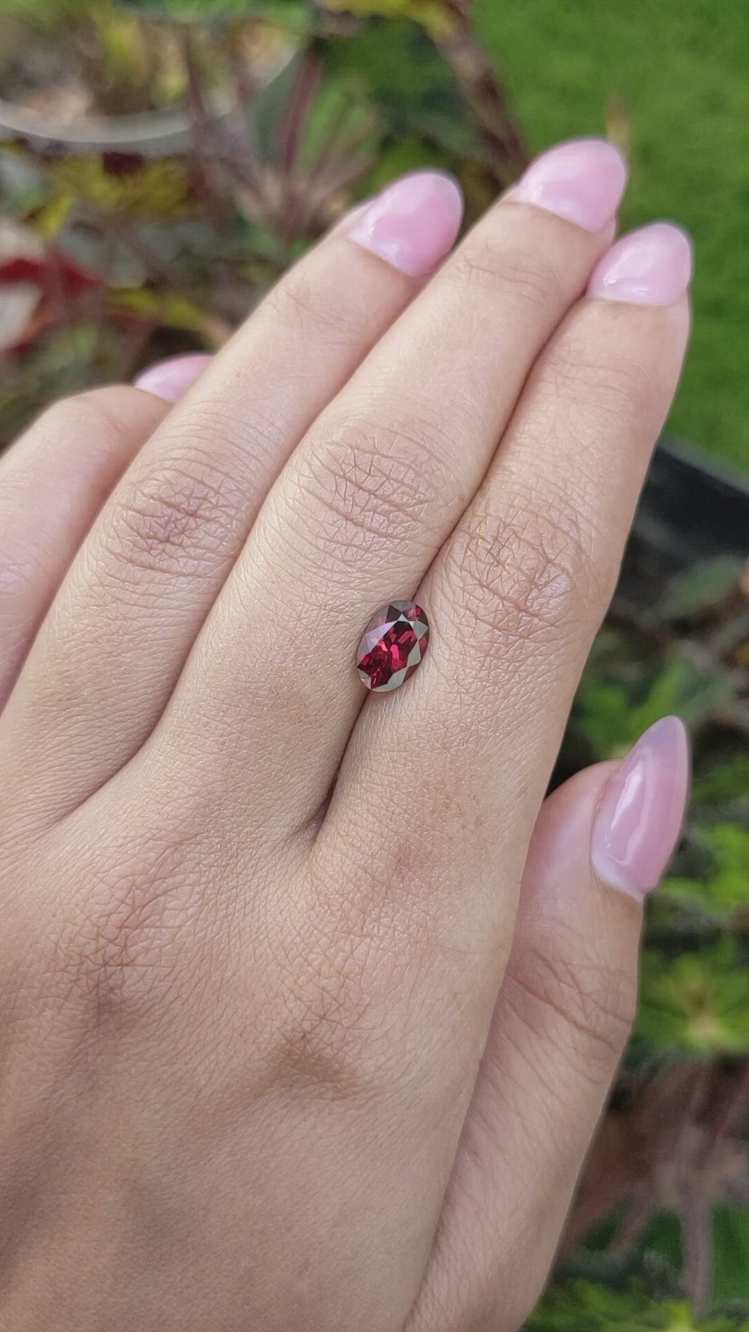 1.41 Ct. Red Rhodolite Garnet from Mozambique Size Video