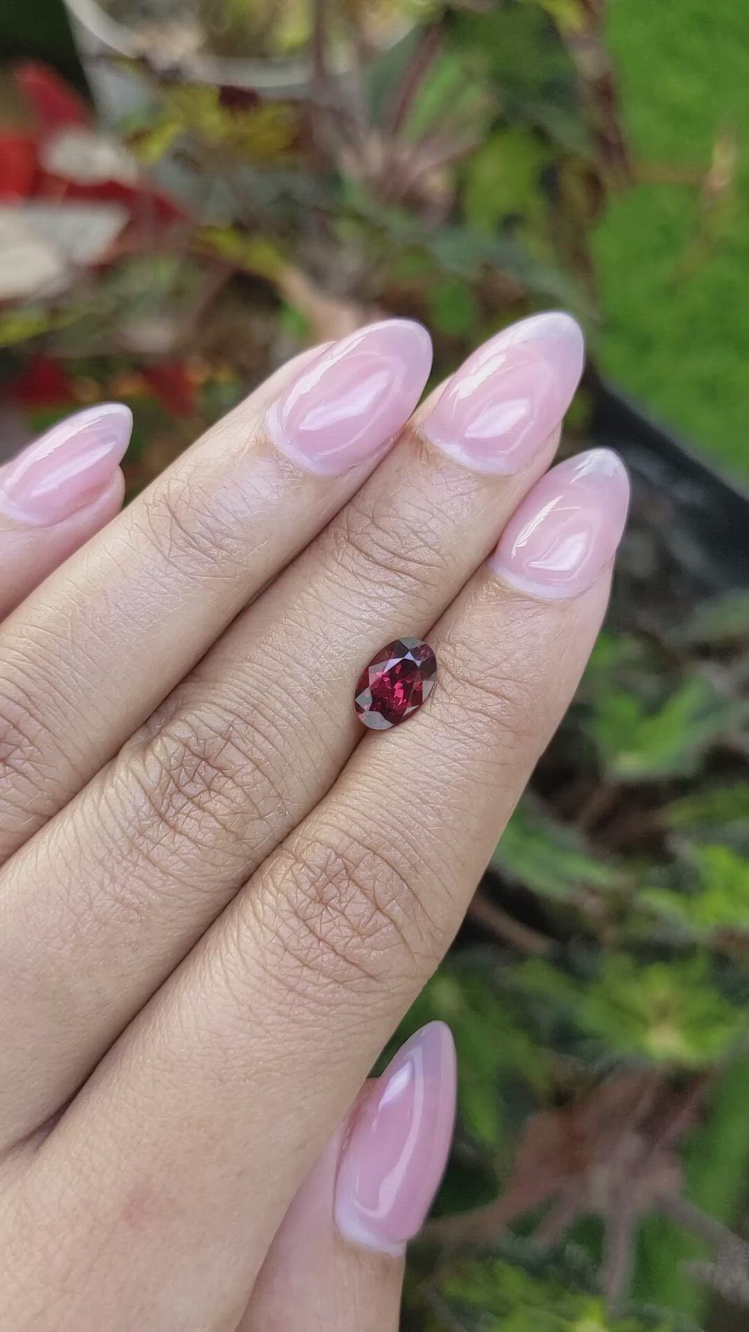 1.41 Ct. Red Rhodolite Garnet from Mozambique Size Video