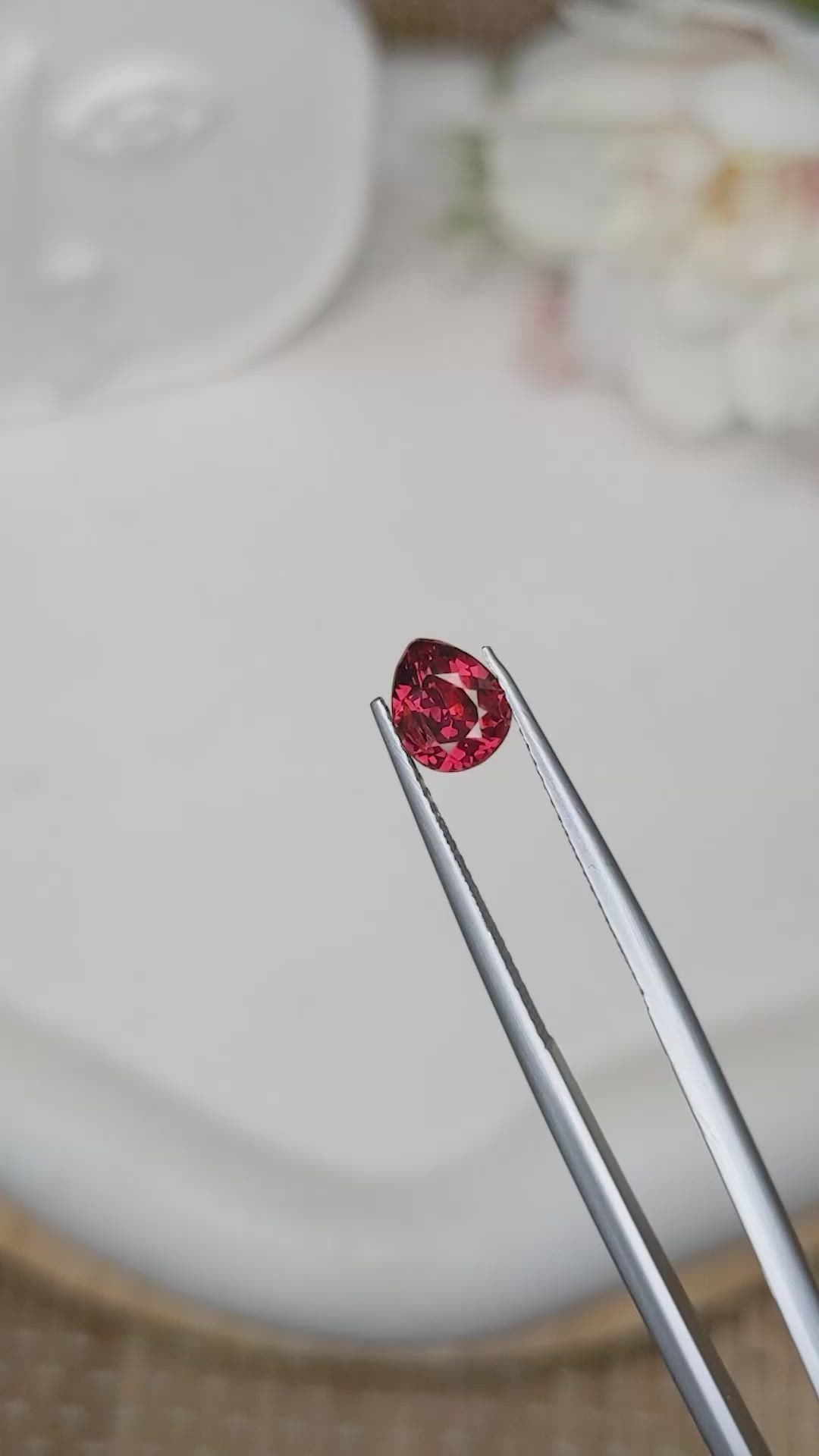 1.12 Ct. Red Rhodolite Garnet from Mozambique Size Video
