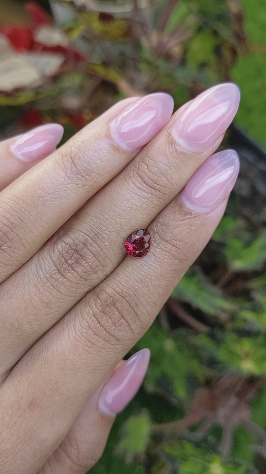 1.12 Ct. Red Rhodolite Garnet from Mozambique Size Video