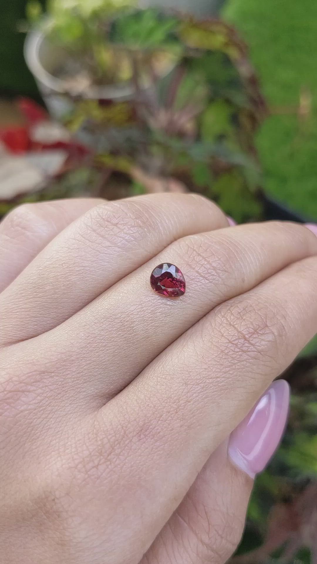 1.12 Ct. Red Rhodolite Garnet from Mozambique Size Video