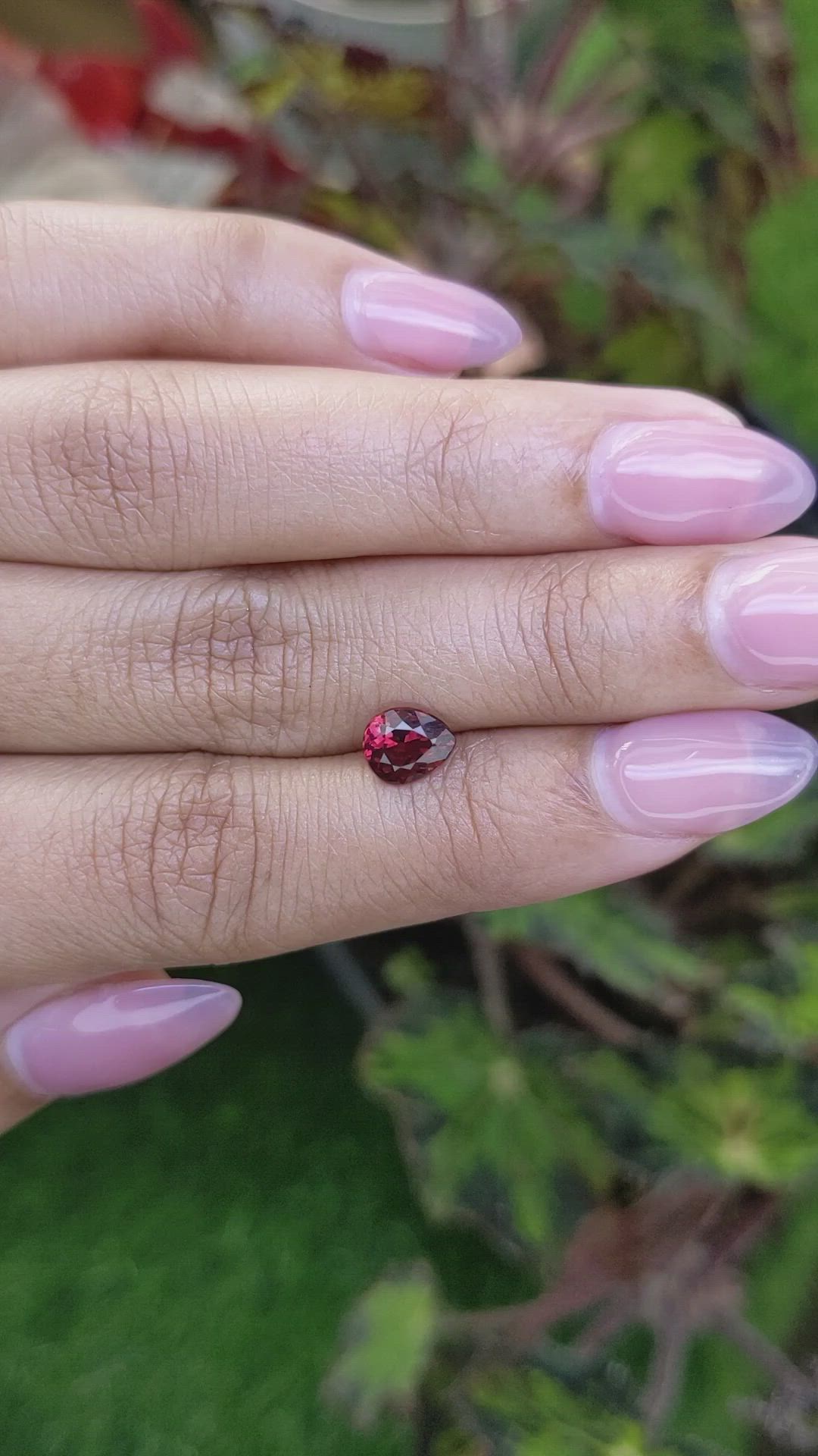 1.12 Ct. Red Rhodolite Garnet from Mozambique Size Video