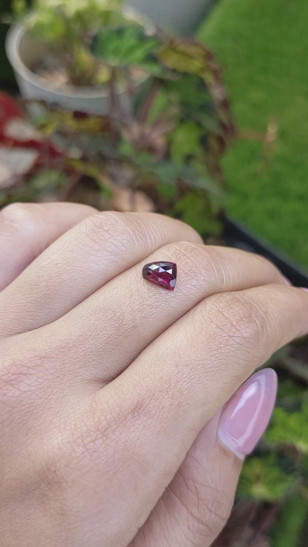1.46 Ct. Reddish Purple Rhodolite Garnet from Mozambique Size Video
