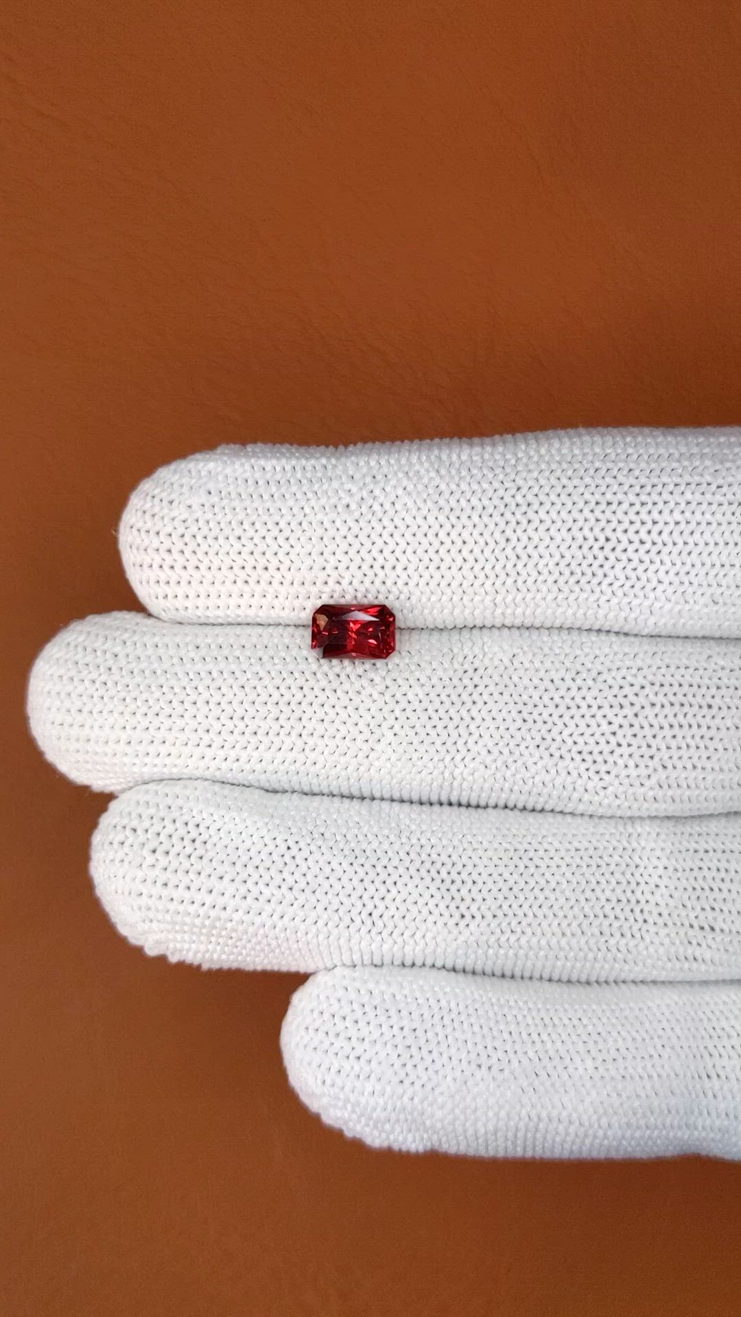 1.40 Ct. Red Almandine Garnet from Mozambique Size Video
