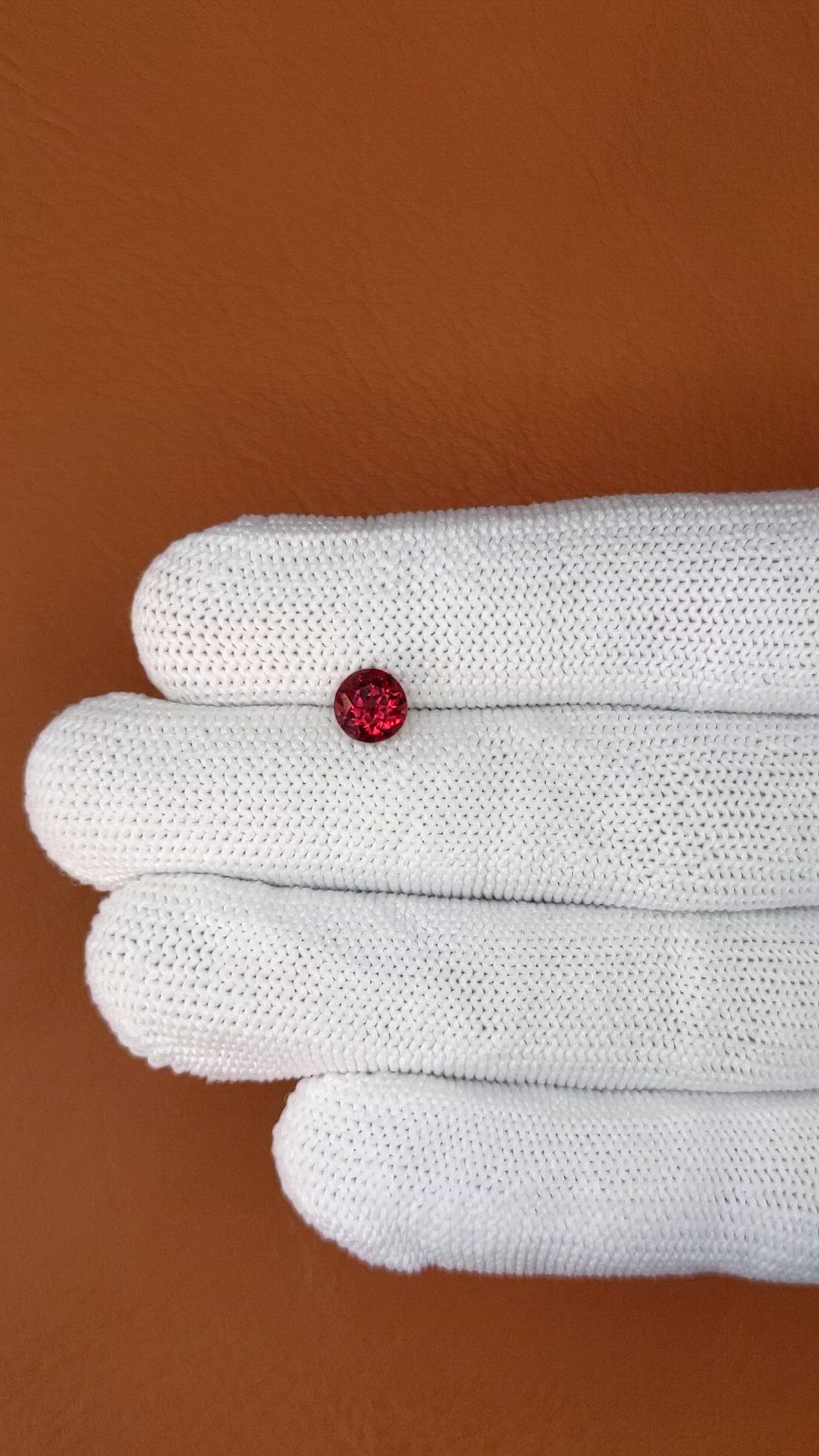 1.21 Ct. Red Almandine Garnet from Mozambique Size Video