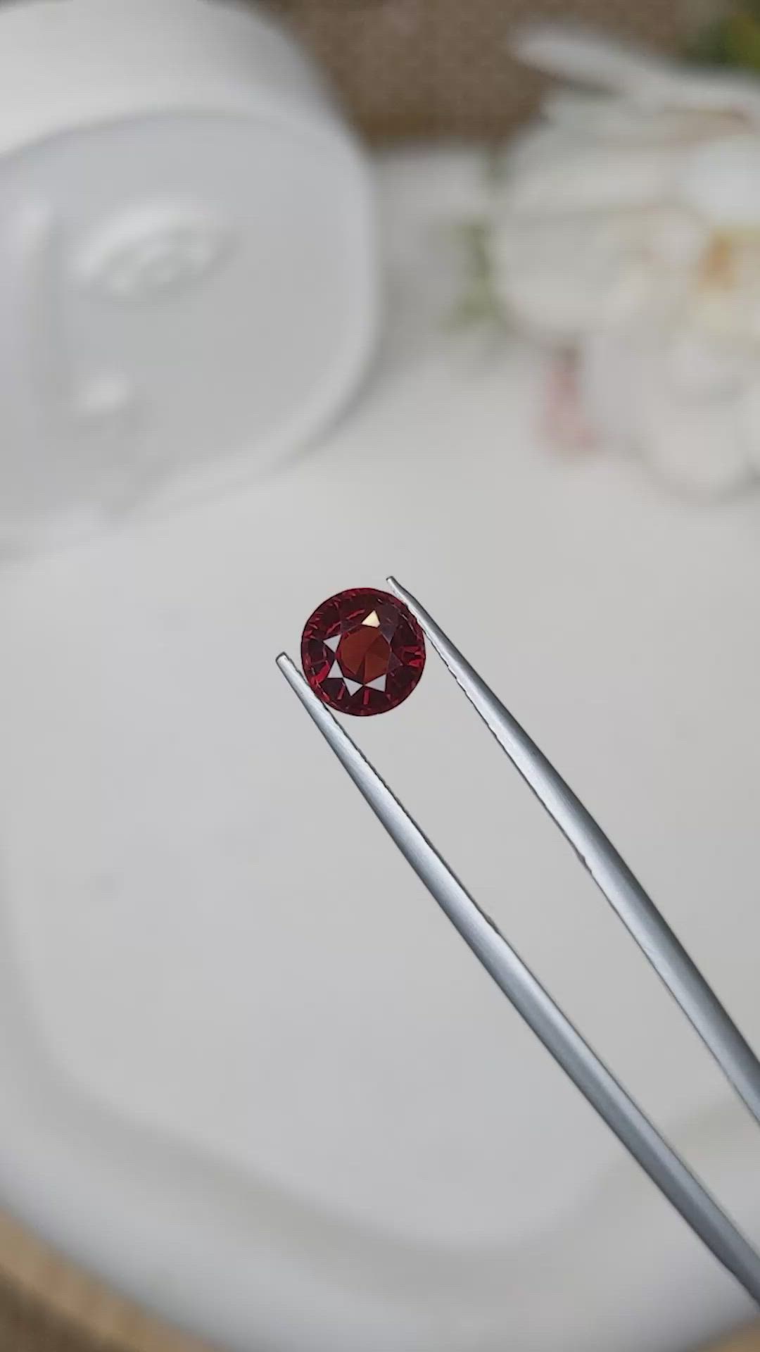 1.38 Ct. Red Almandine Garnet from Mozambique Size Video