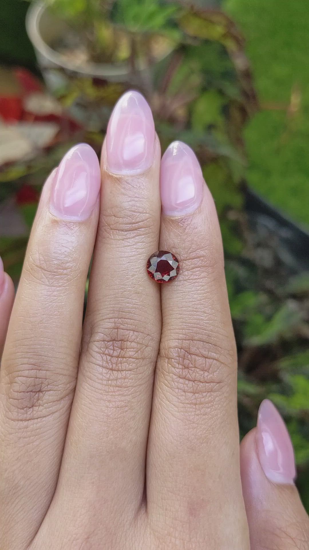 1.38 Ct. Red Almandine Garnet from Mozambique Size Video