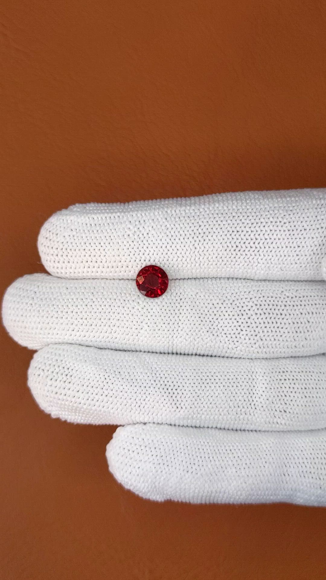 1.38 Ct. Red Almandine Garnet from Mozambique Size Video