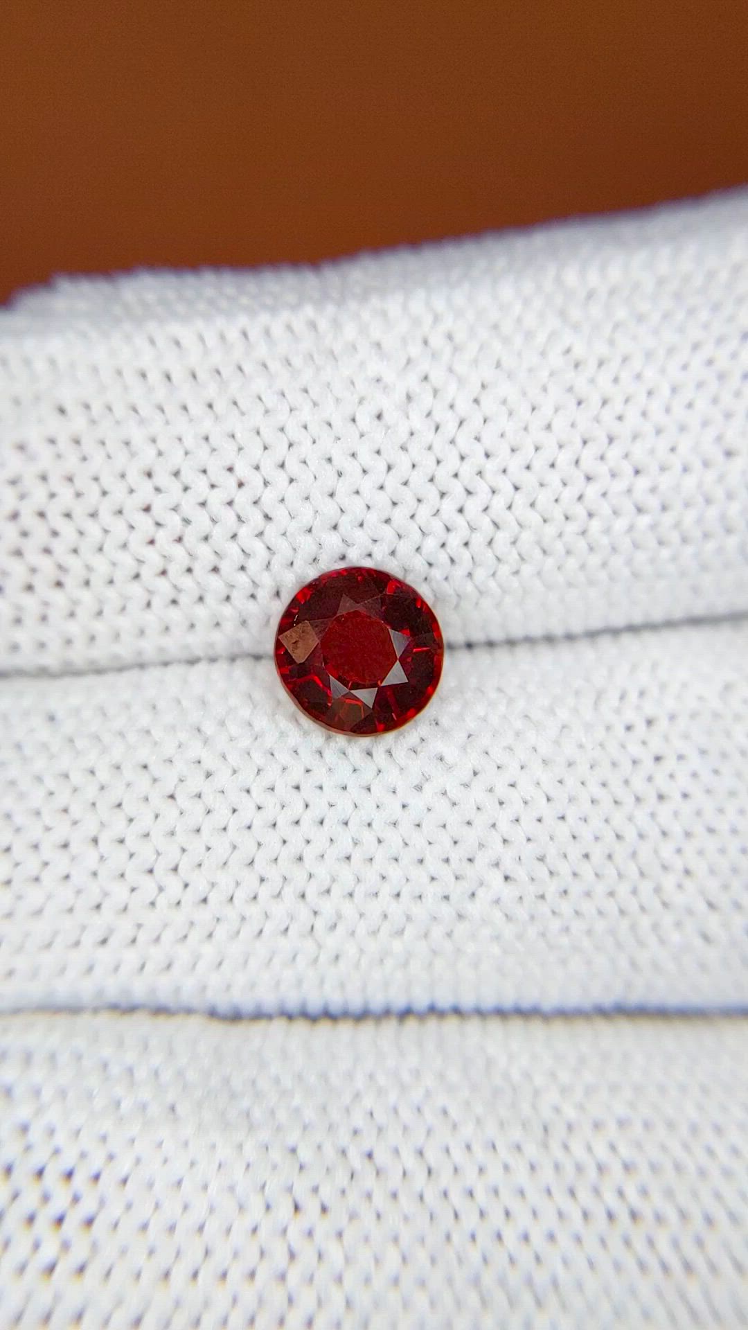 1.38 Ct. Red Almandine Garnet from Mozambique Size Video