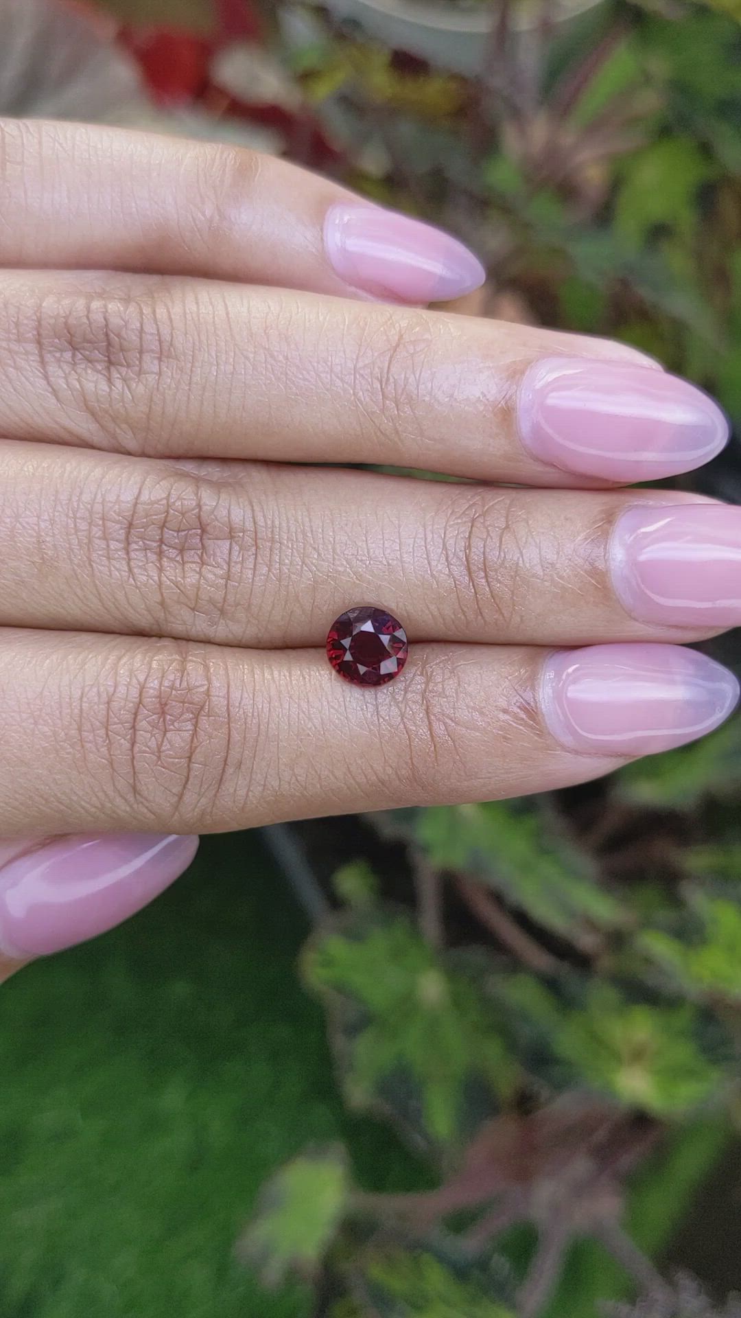 1.38 Ct. Red Almandine Garnet from Mozambique Size Video