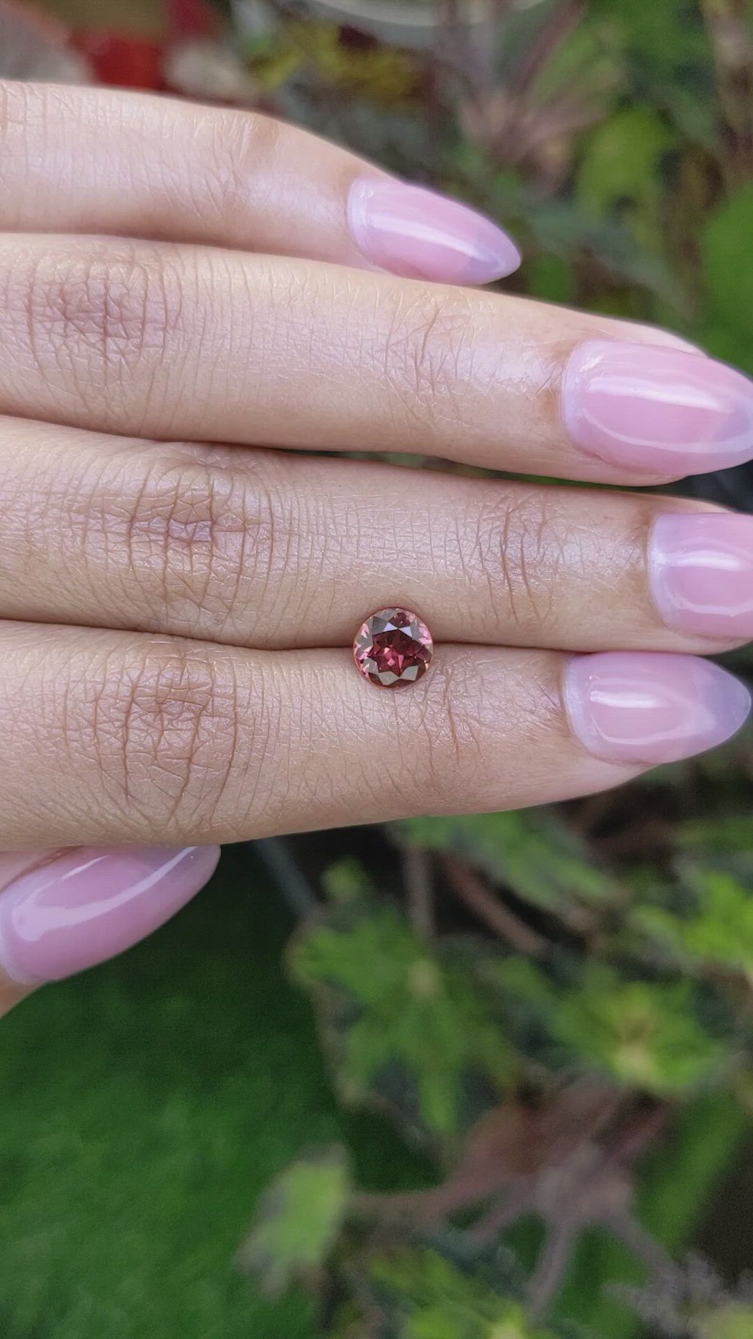 1.04 Ct. Reddish Pink Almandine Garnet from Mozambique Size Video