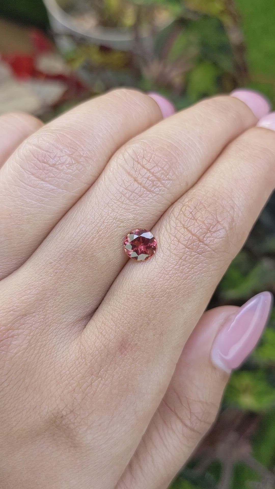 1.04 Ct. Reddish Pink Almandine Garnet from Mozambique Size Video