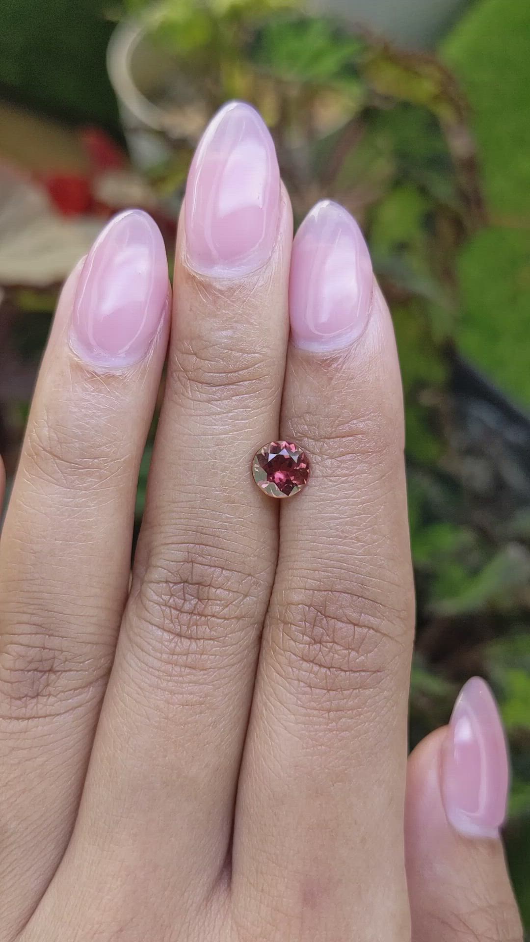 1.04 Ct. Reddish Pink Almandine Garnet from Mozambique Size Video