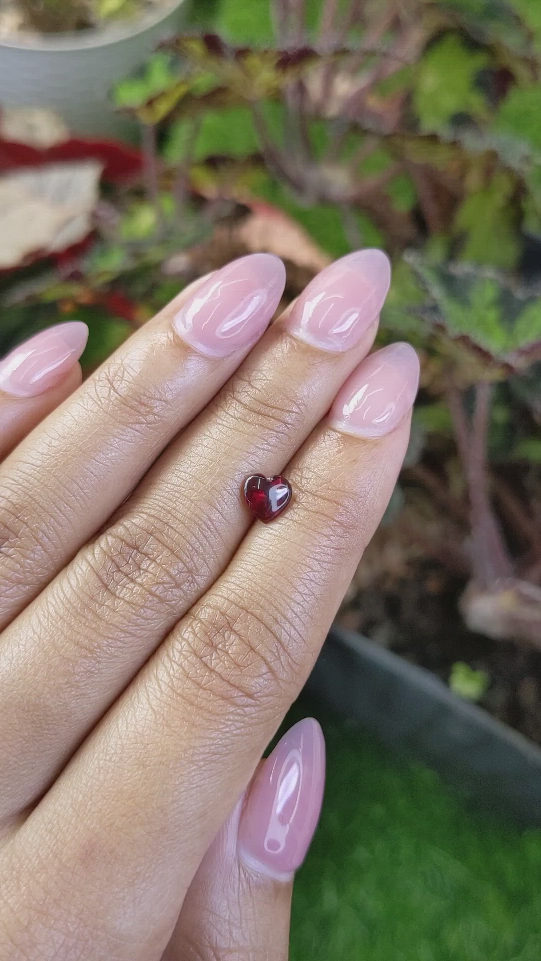 0.99 Ct. Red Cabochon Almandine Garnet from Mozambique Size Video