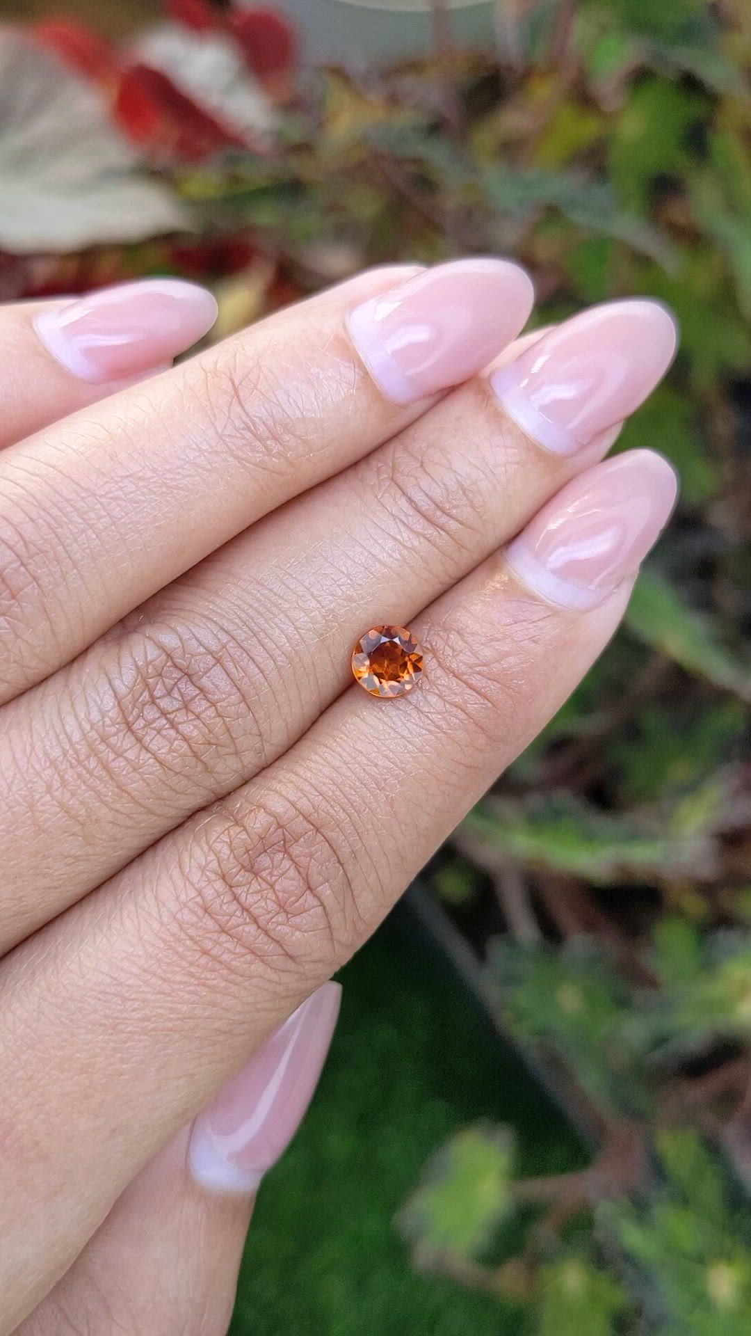 0.81 Ct. Reddish Orange Hessonite Garnet from Madagascar Size Video