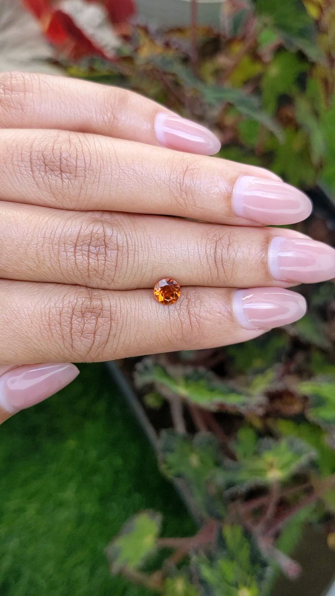 0.81 Ct. Reddish Orange Hessonite Garnet from Madagascar Size Video
