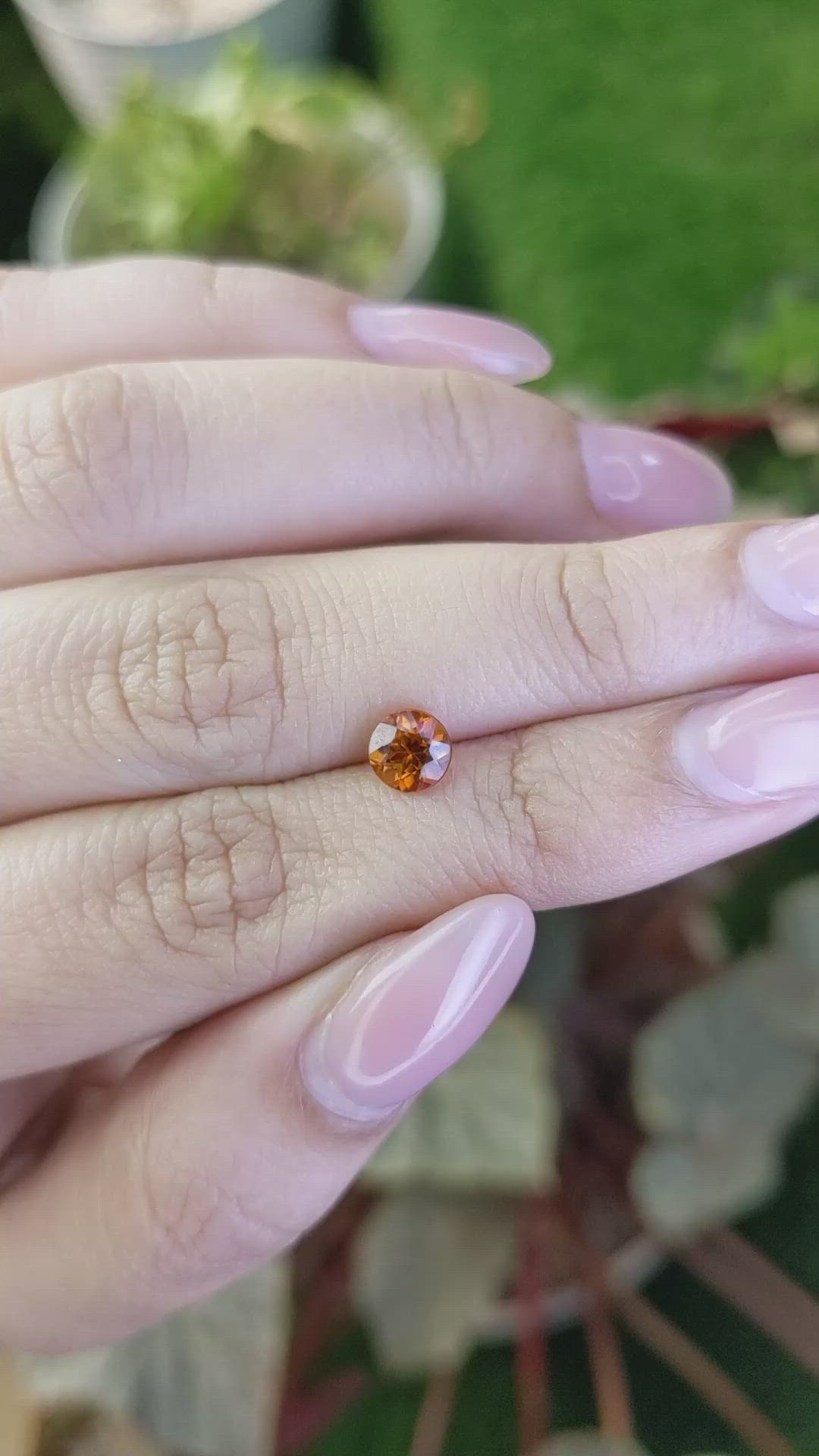 0.88 Ct. Orange Hessonite Garnet from Madagascar Size Video