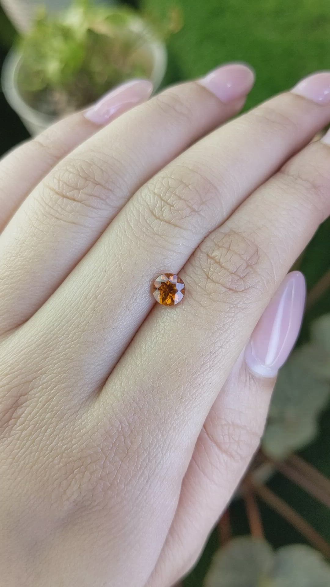 0.88 Ct. Orange Hessonite Garnet from Madagascar Size Video