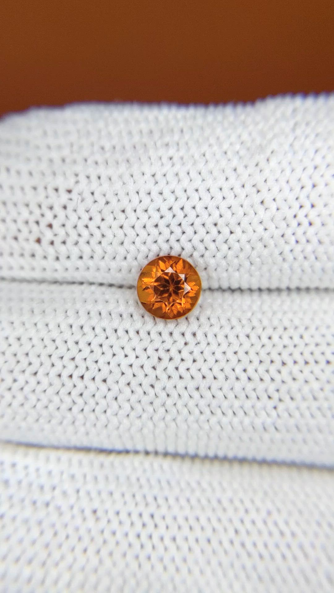 0.88 Ct. Orange Hessonite Garnet from Madagascar Size Video
