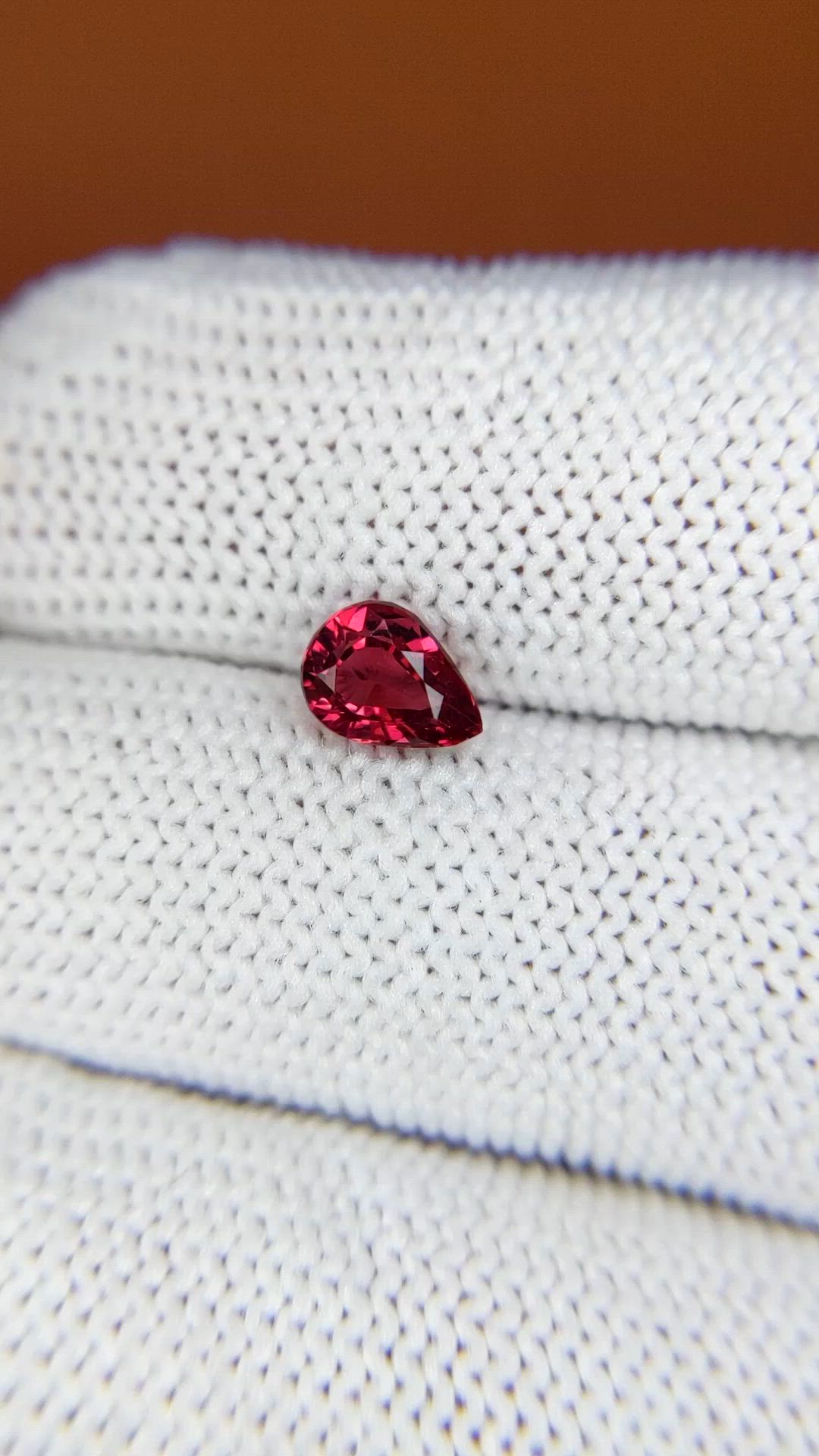 0.97 Ct. Purplish Red Almandine Garnet from Mozambique Size Video