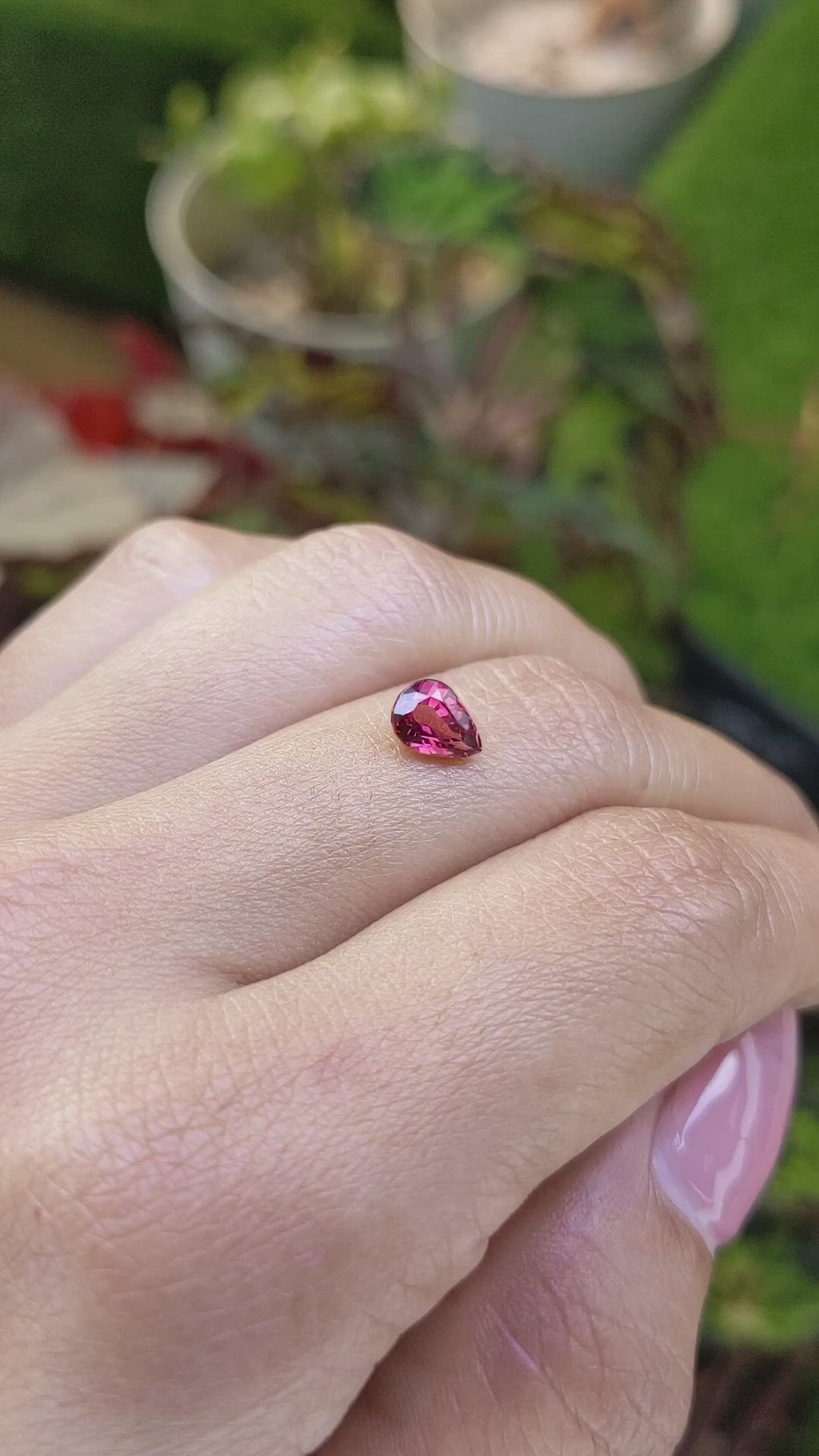0.97 Ct. Purplish Red Almandine Garnet from Mozambique Size Video