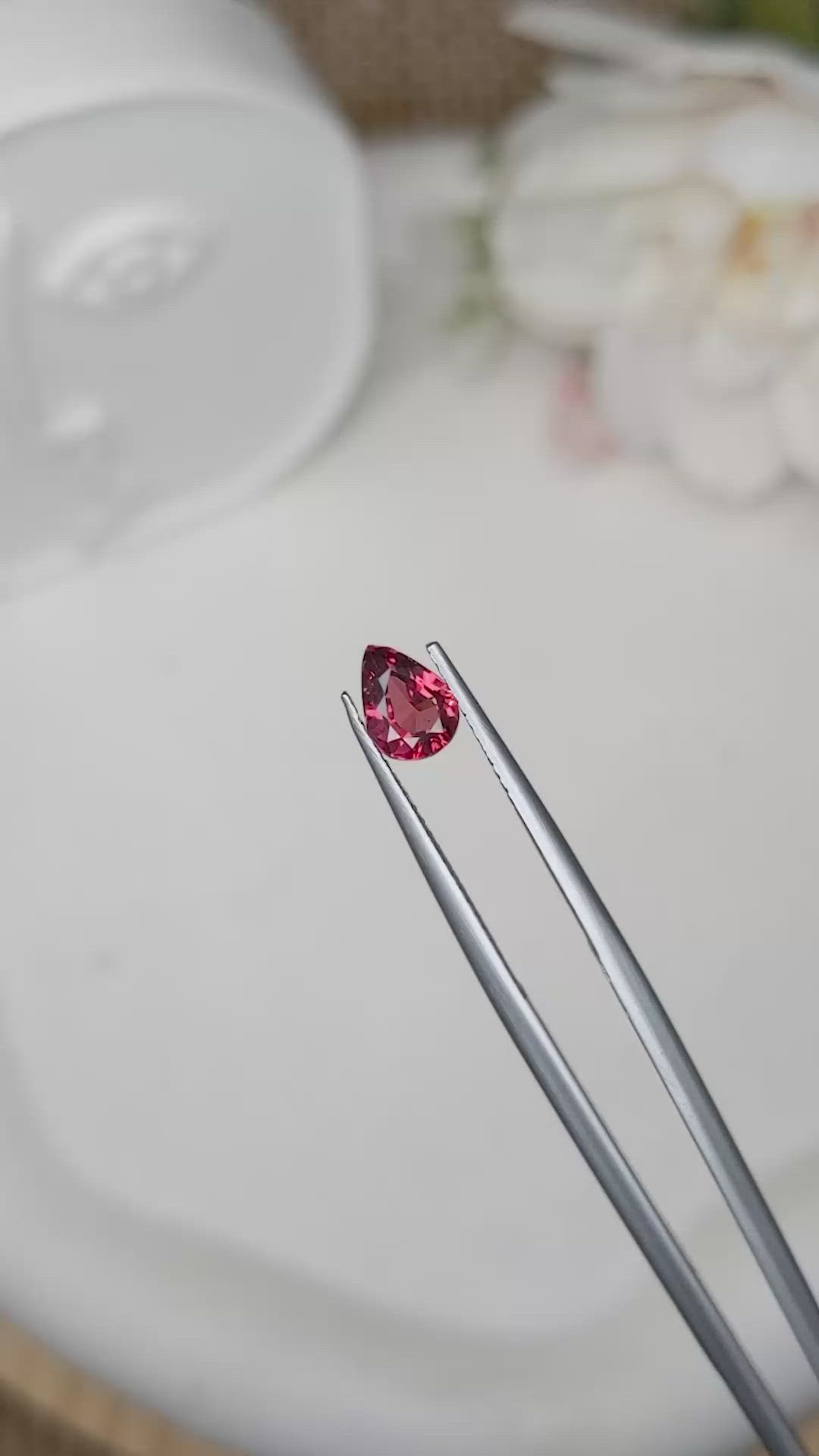0.97 Ct. Purplish Red Almandine Garnet from Mozambique Size Video