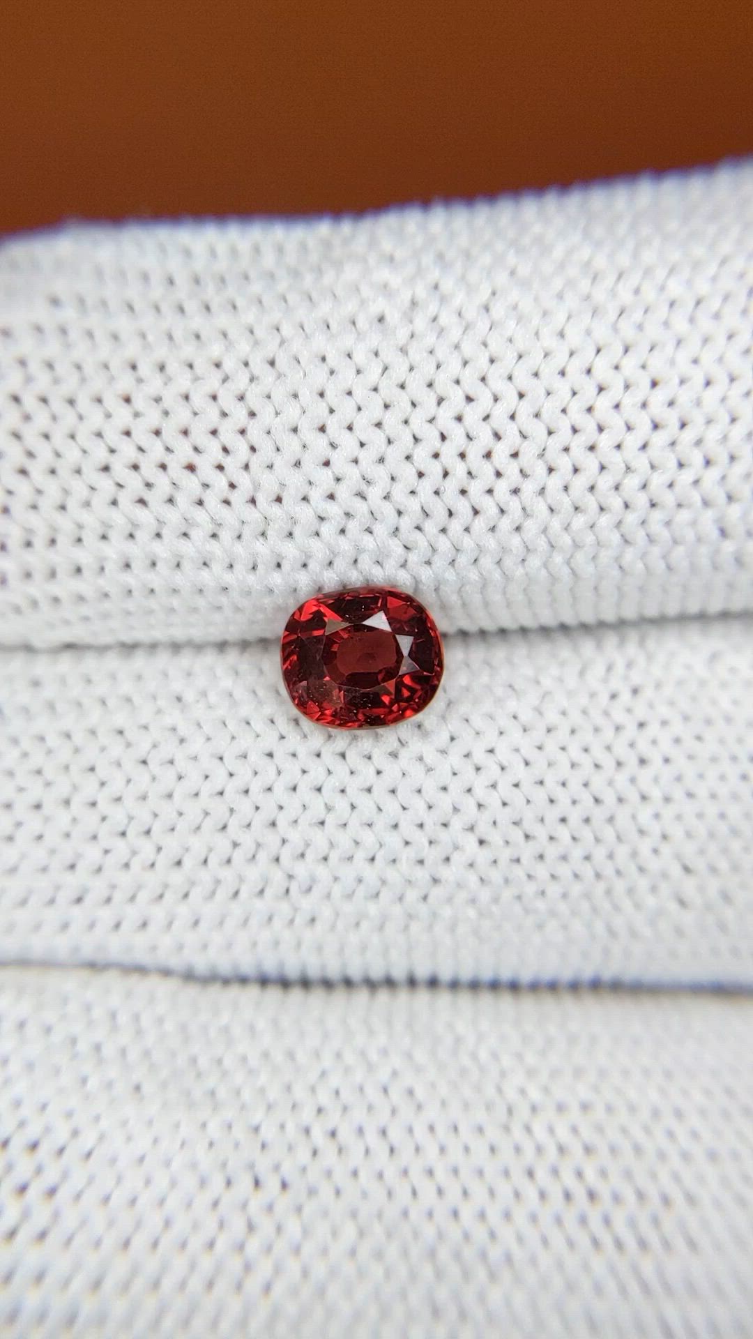 1.15 Ct. Red Almandine Garnet from Mozambique Size Video
