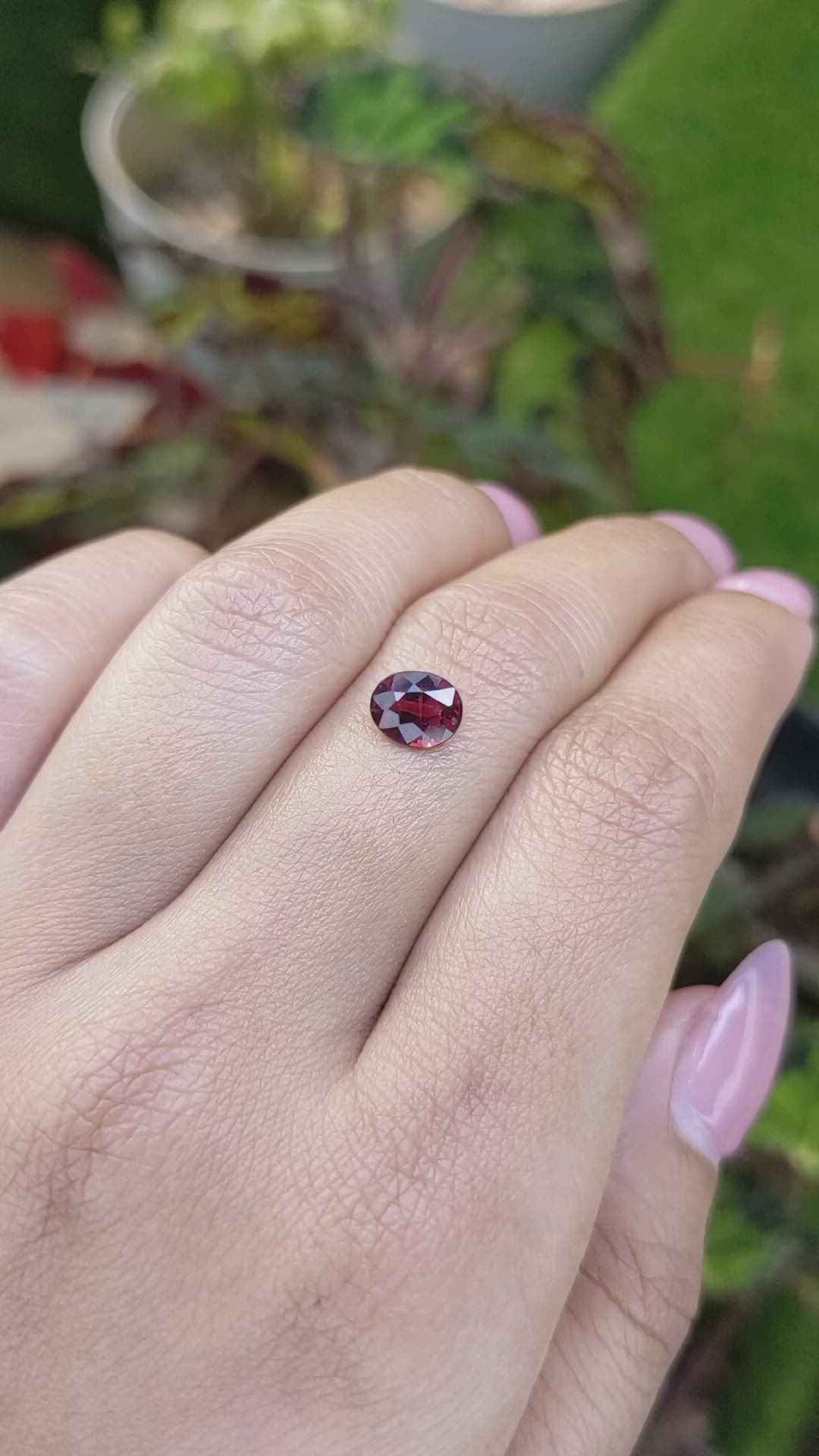 1.22 Ct. Red Almandine Garnet from Mozambique Size Video