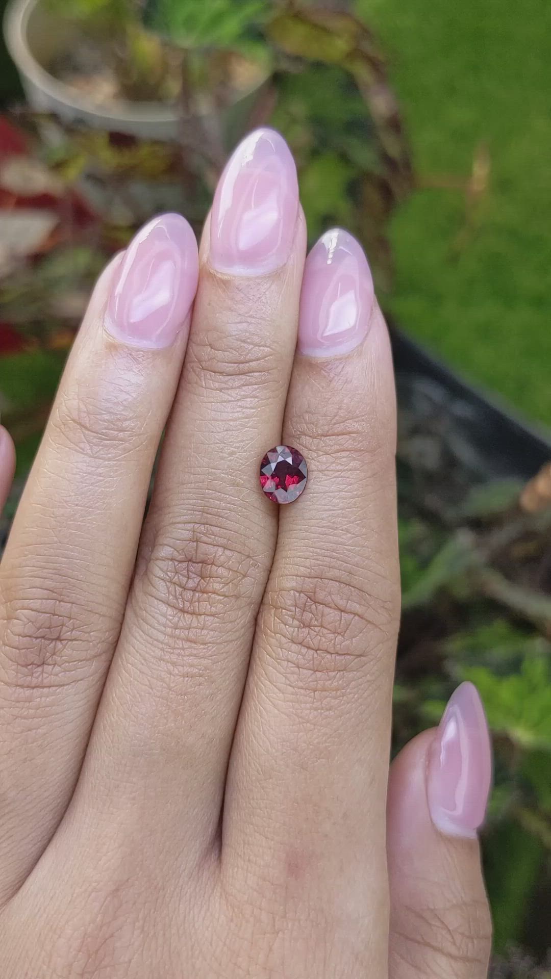 1.22 Ct. Red Almandine Garnet from Mozambique Size Video
