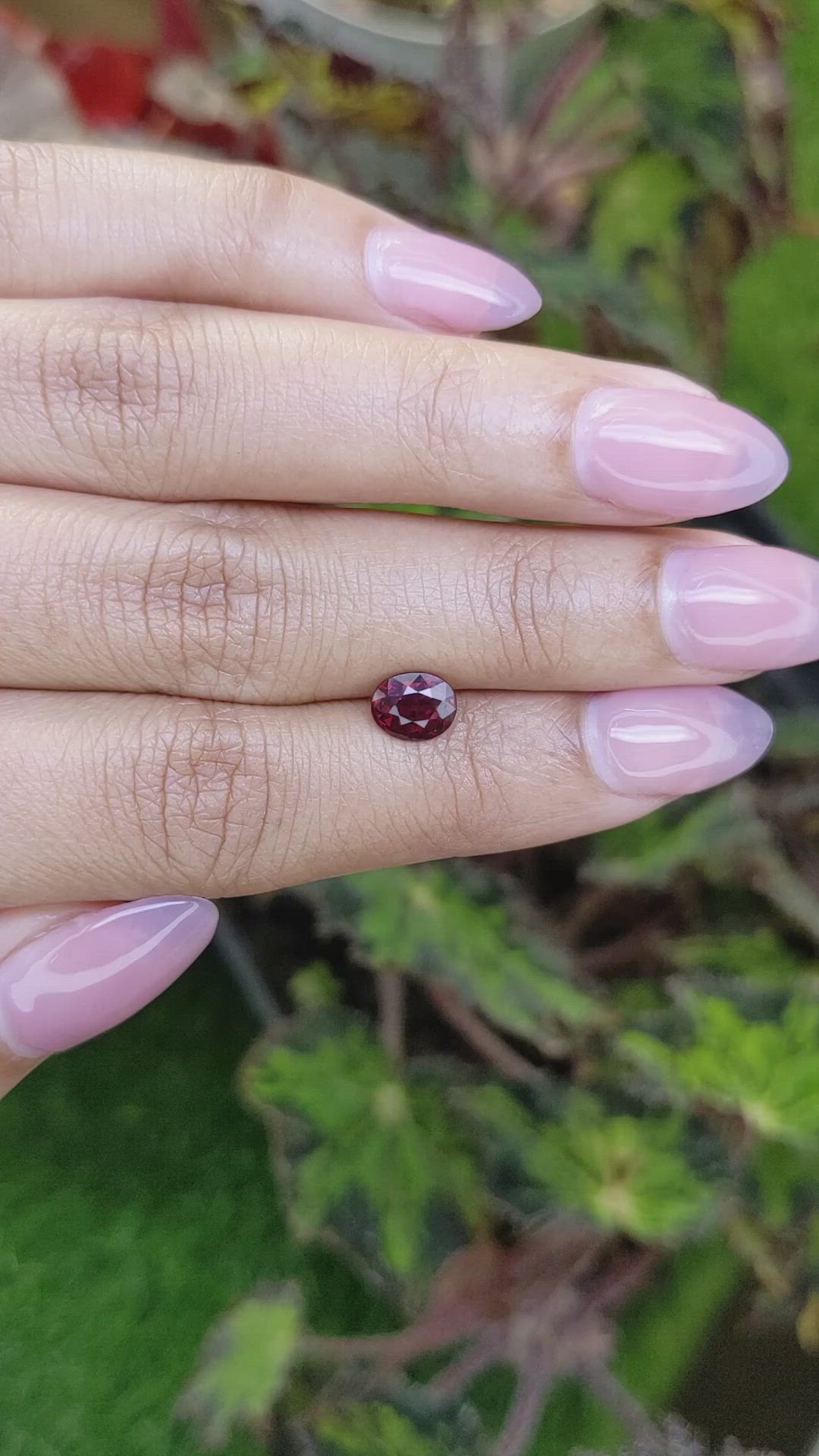 1.22 Ct. Red Almandine Garnet from Mozambique Size Video