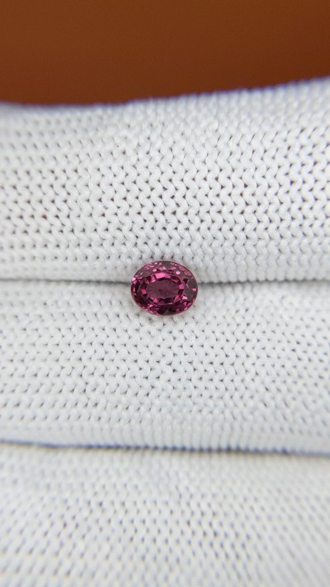 1.04 Ct. Pinkish Purple Rhodolite Garnet from Mozambique Size Video